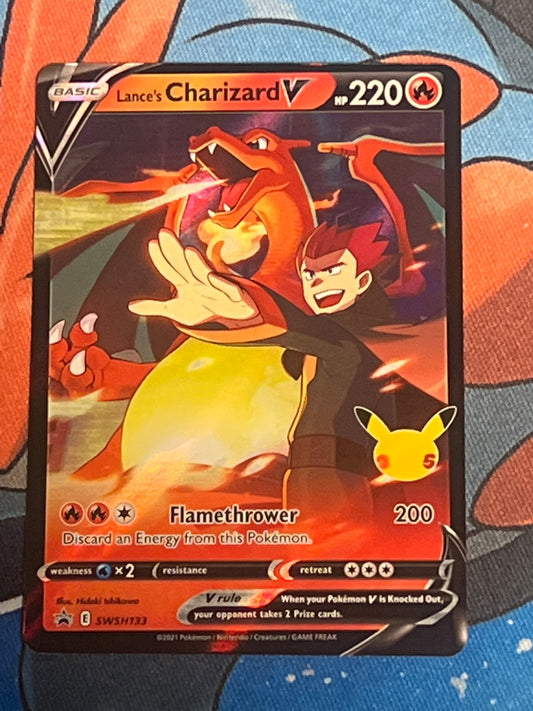 2021 Pokemon Lance's Charizard V - Black Star Promo - #SWSH133