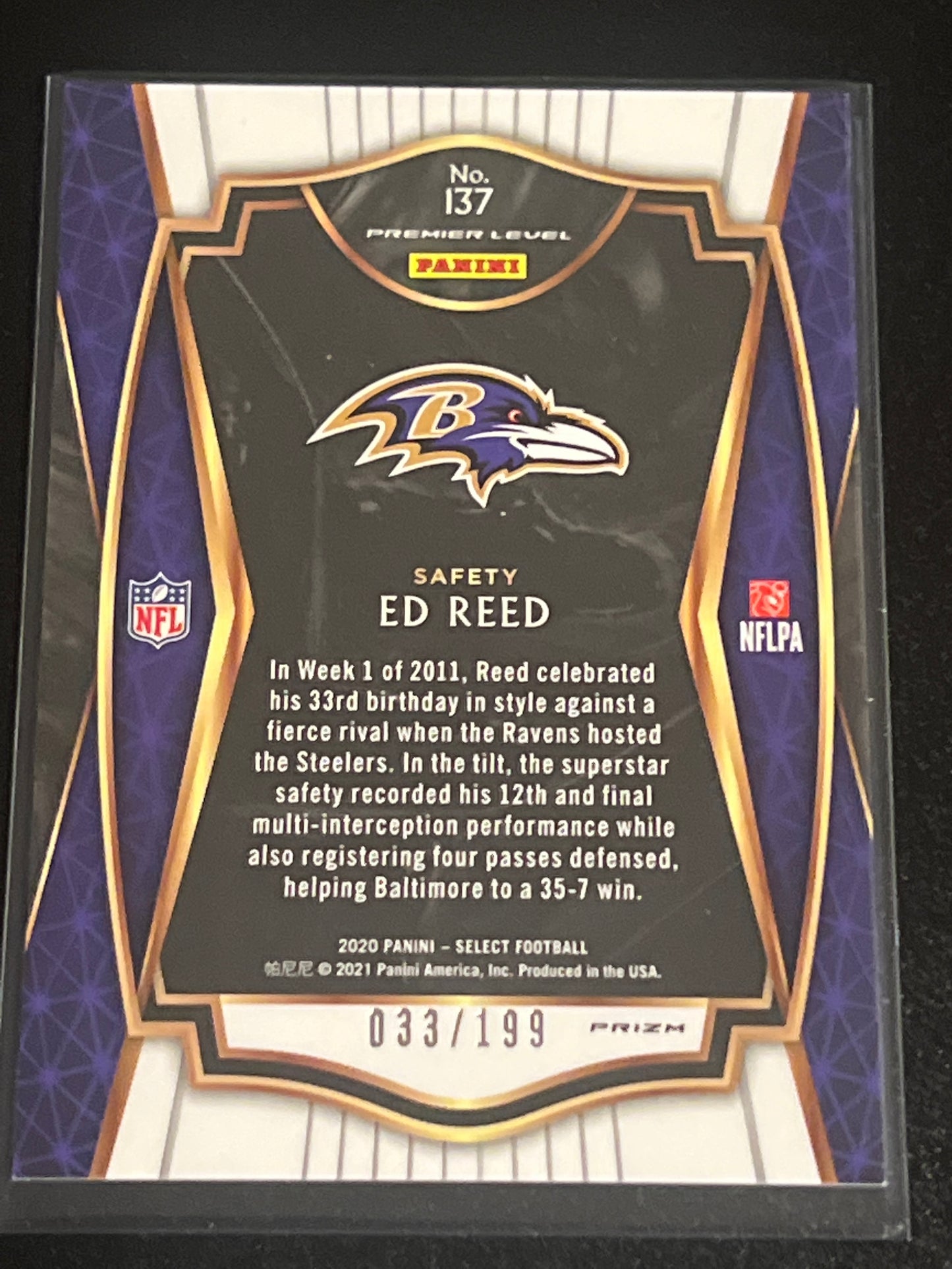 2020 Panini Select ED REED - 033/199 - #137