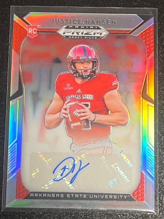 2019 Panini Prizm Draft JUSTICE HANSEN - AUTO - RC -  #263