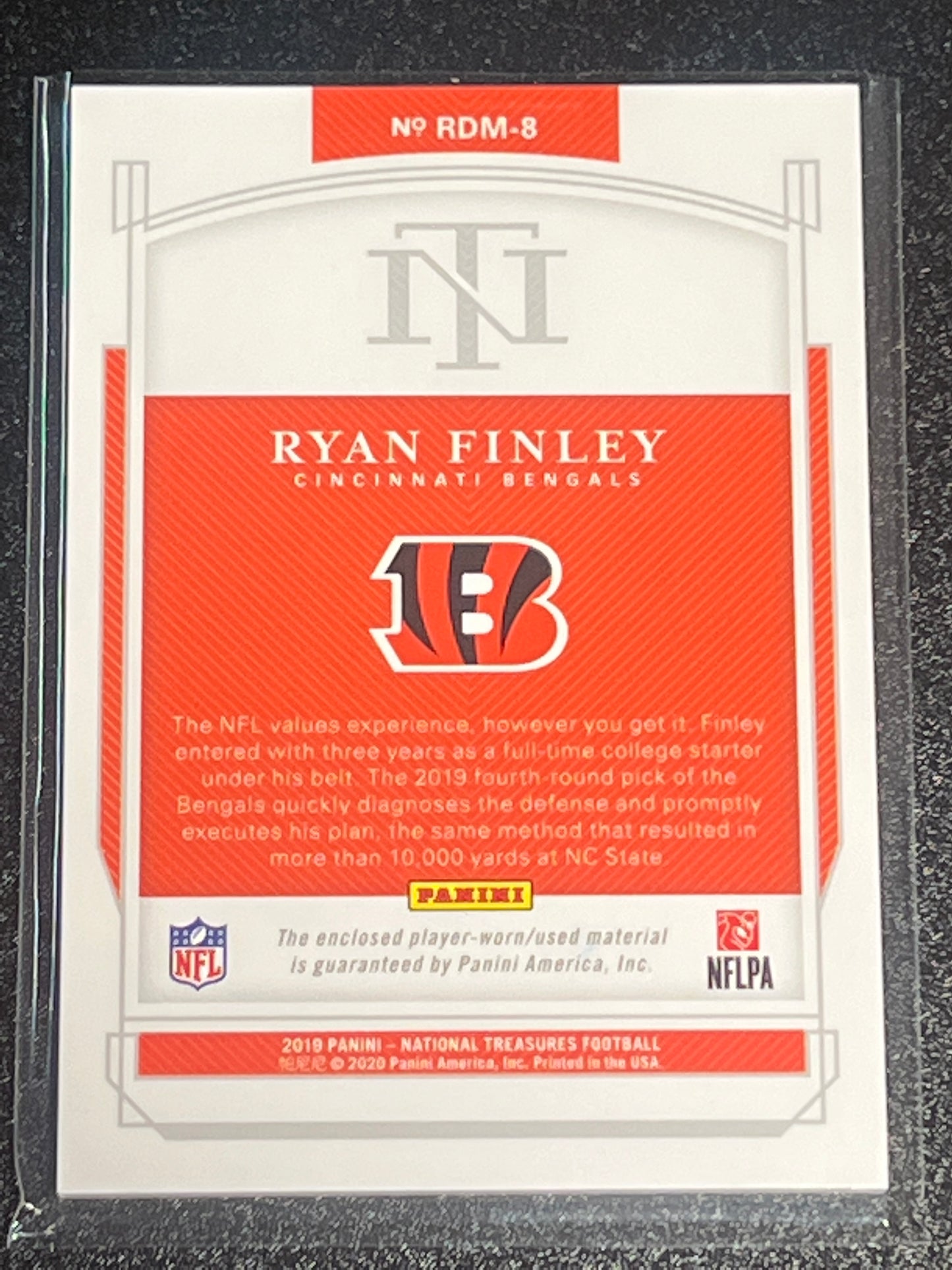 2019 Panini Nat. Treas. RYAN FINLEY - Patch - 21/25 - #RDM-8