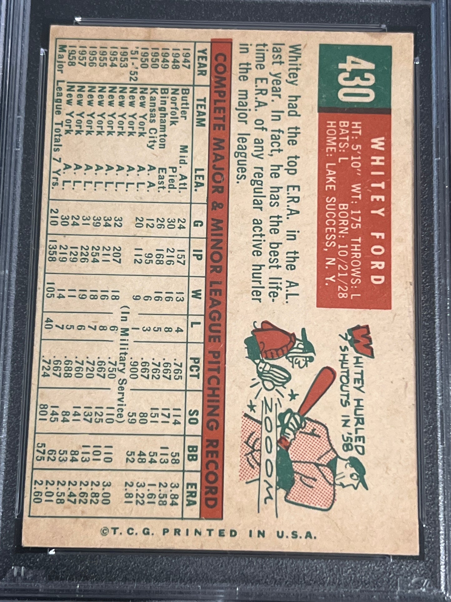 1959 Topps WHITEY FORD - PSA 6 #430