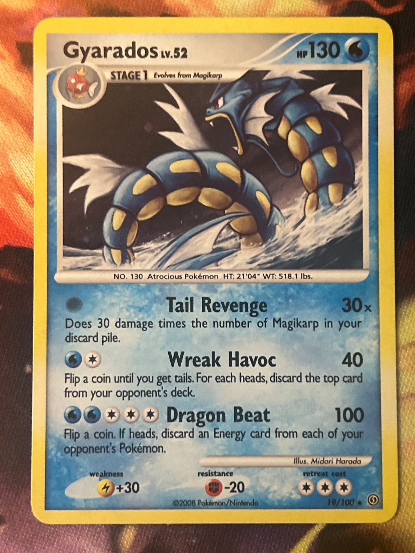 2008 Pokemon Gyarados Lv 52 - Rare - #19