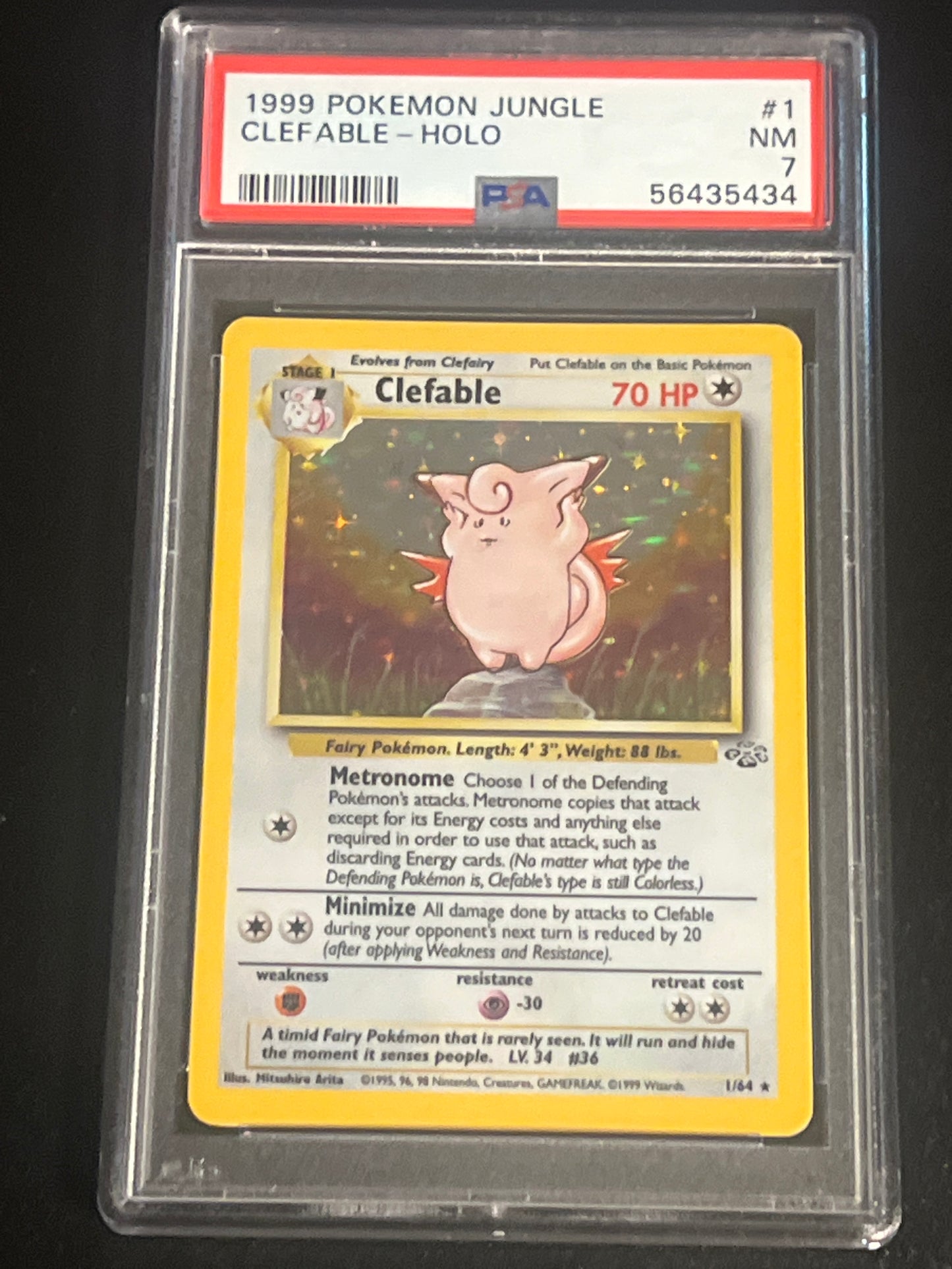 1999 Pokemon Jungle CLEFABLE - Holo - PSA 7 #1