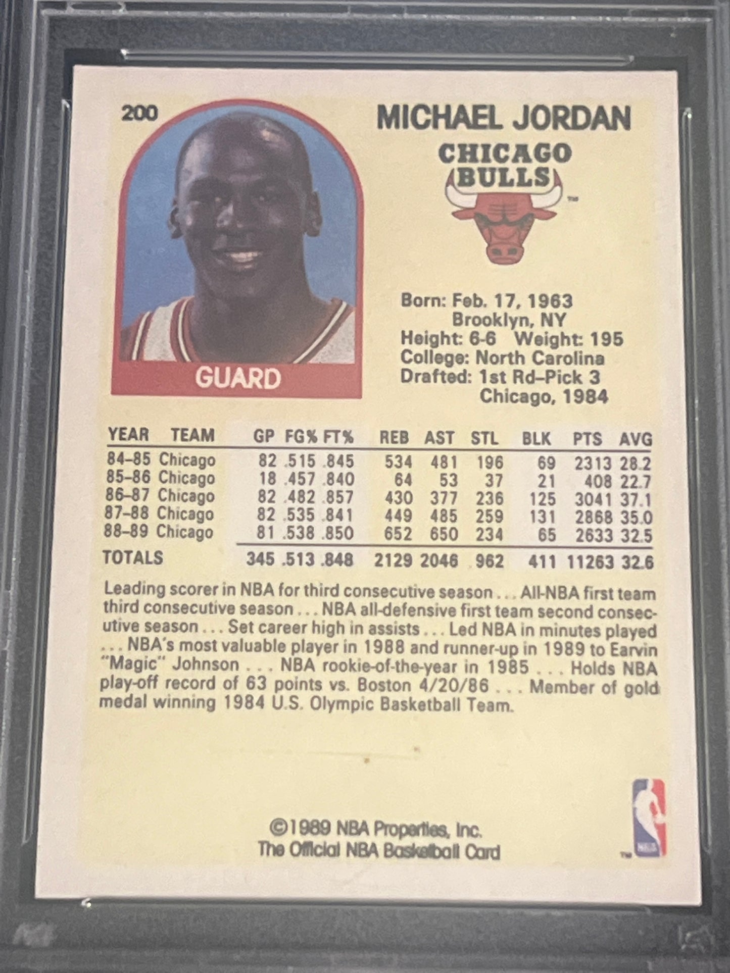 1989 Hoops MICHAEL JORDAN #200 - PSA 9