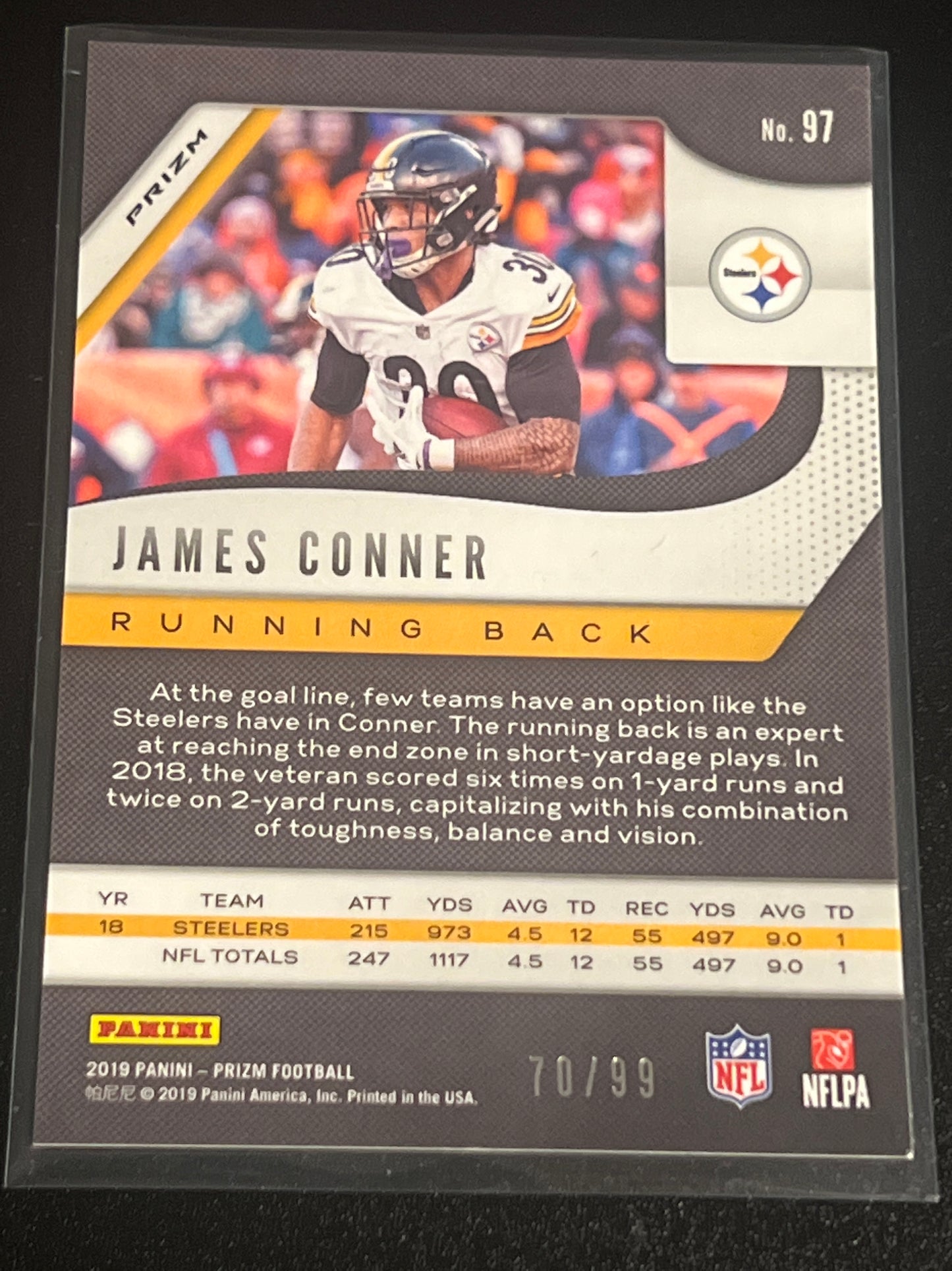 2019 Panini Prizm JAMES CONNER 70/99 #97