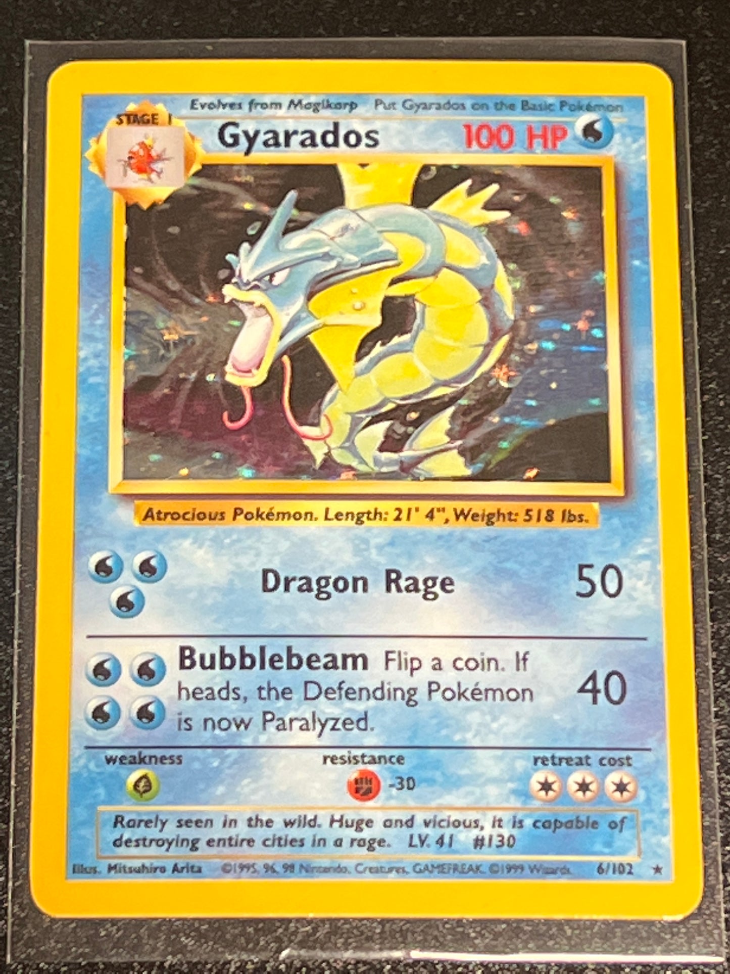 1999 Pokemon GYARADOS - HOLO - #6