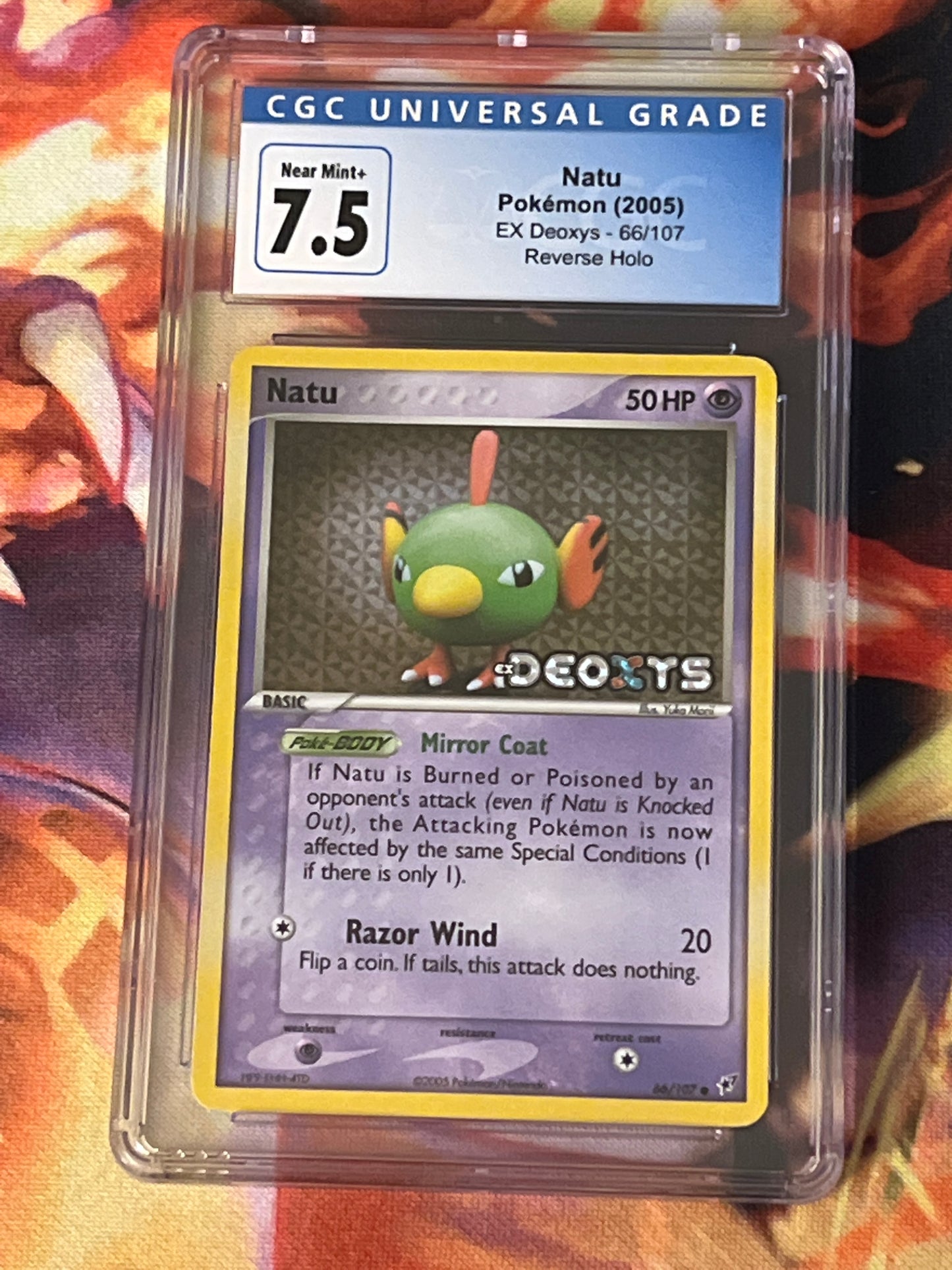 2005 Pokemon - NATU - Reverse Holo - Graded CGC 7.5 - #66