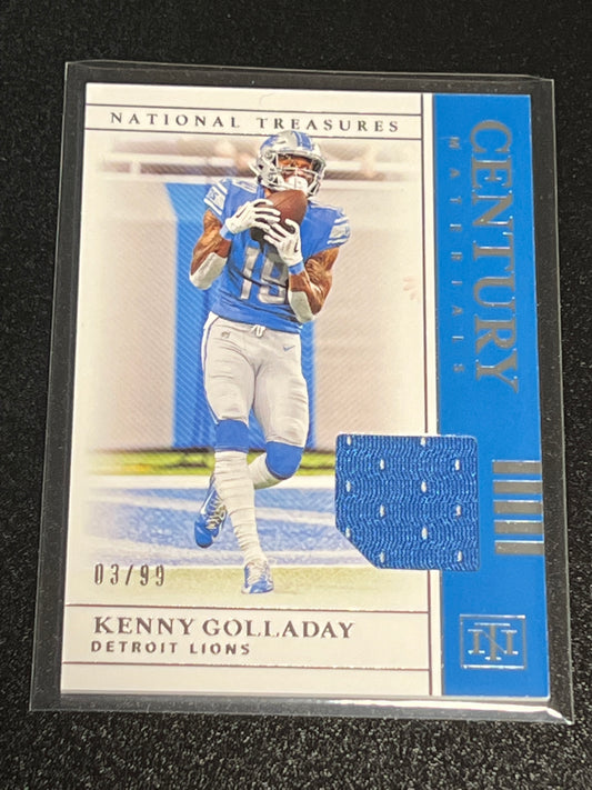 2019 Panini Nat. Treas. KENNY GOLLADAY - Patch Card - 03/99 - #CM-40