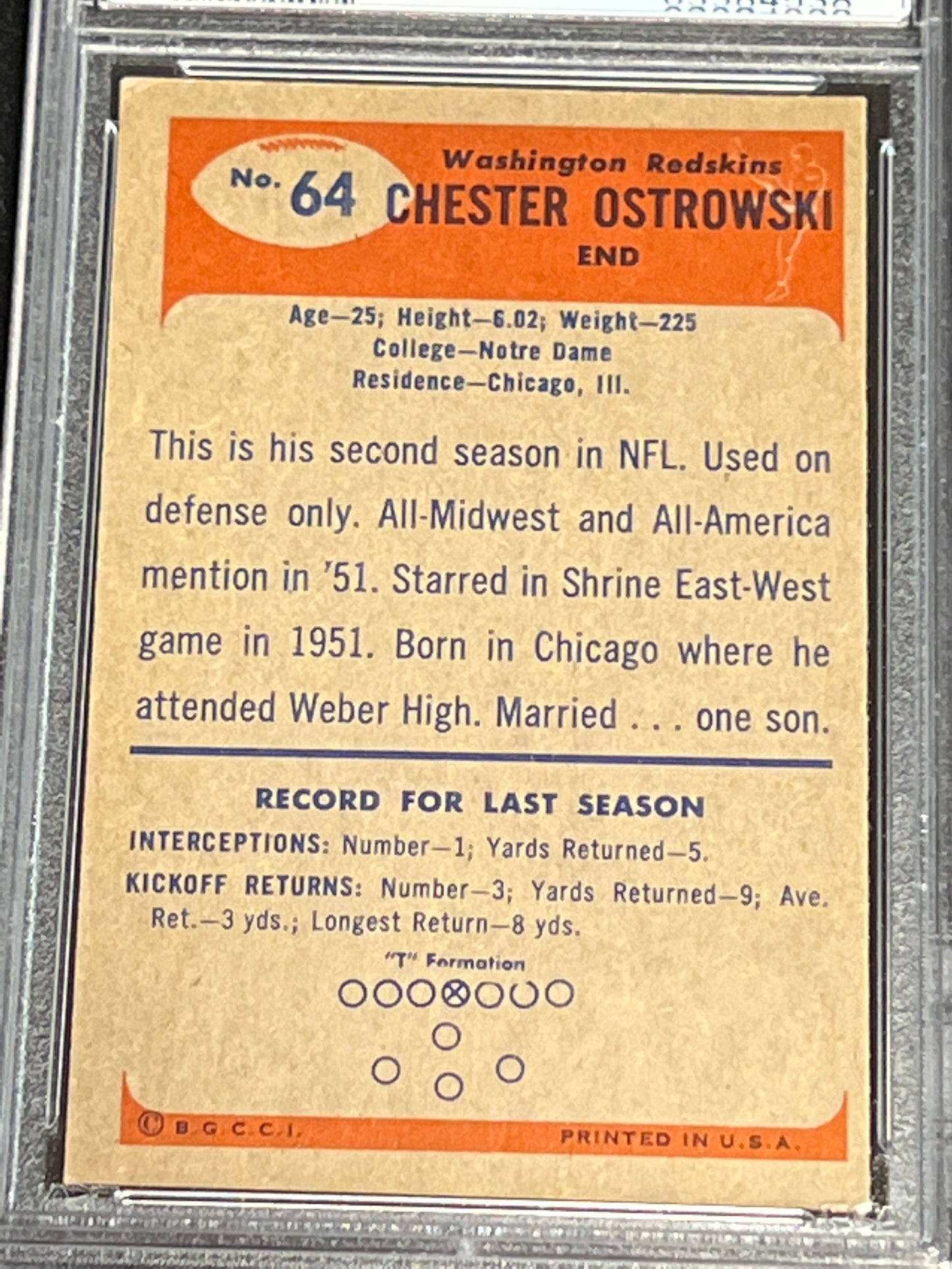 1955 Bowman CHET OSTROWSKI  - #64 - PSA 5