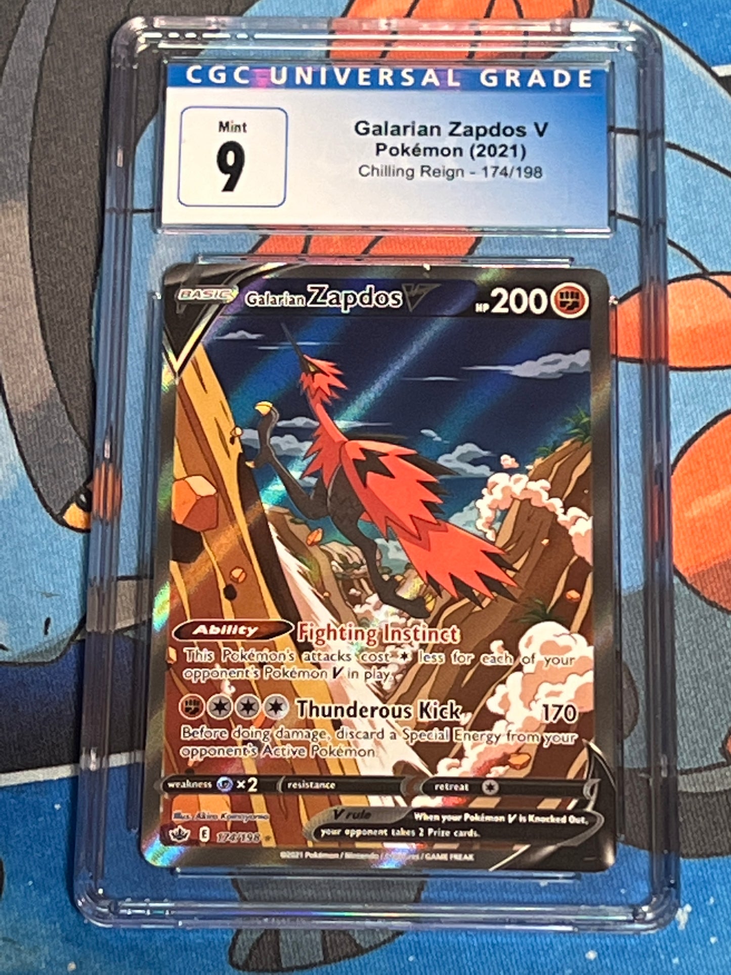 2021 Pokemon Galarian Zapdos V - Alt Art Ultra Rare - Graded CGC 9 - #174