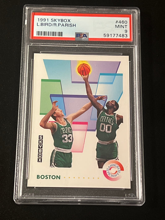 1991 Skybox LARRY BIRD & ROBERT PARISH  - #460 -  PSA 9