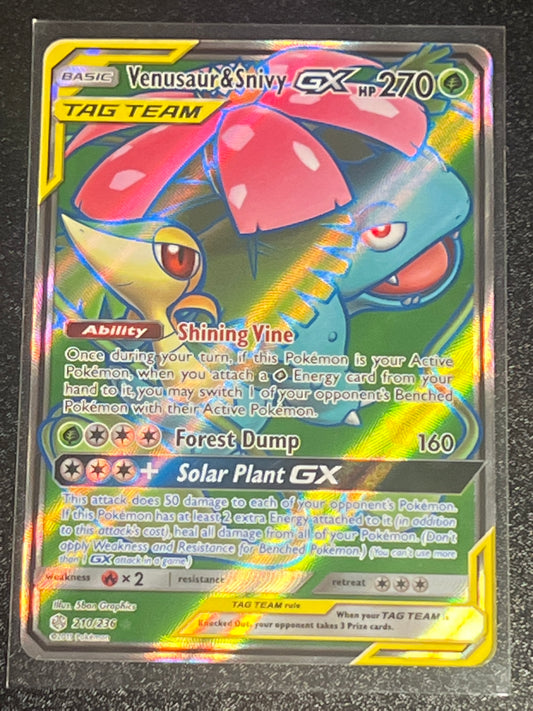 2019 Pokemon VENUSAUR & SNIVY GX - Holo - #210