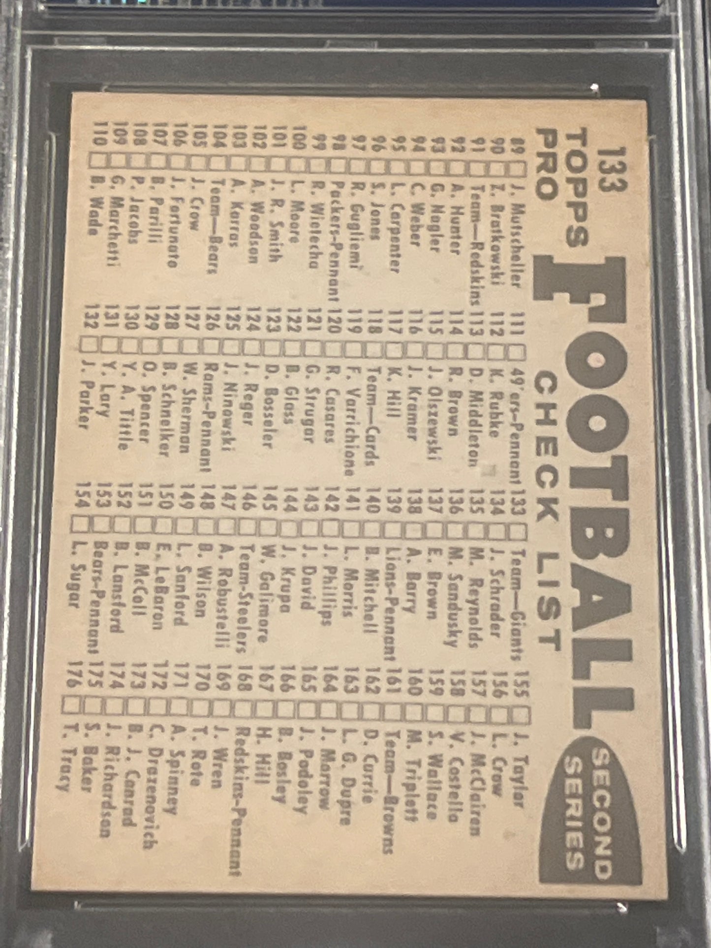 1959 Topps NEW YORK GIANTS - PSA 7.5