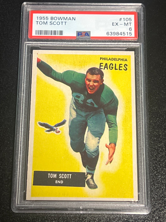 1955 Bowman TOM SCOTT - #105 - PSA 6