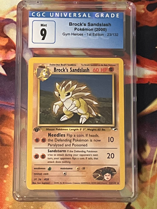 1999-2000 Pokemon - Brock's Sandslash  - Non-Holo - First Edition - Graded CGC 9 - #23