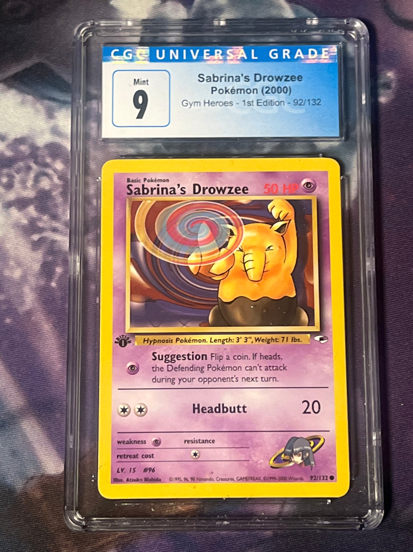 1999-2000 Pokemon Sabrina's Drowzee - 1st Edition - Graded CGC 9 - #92