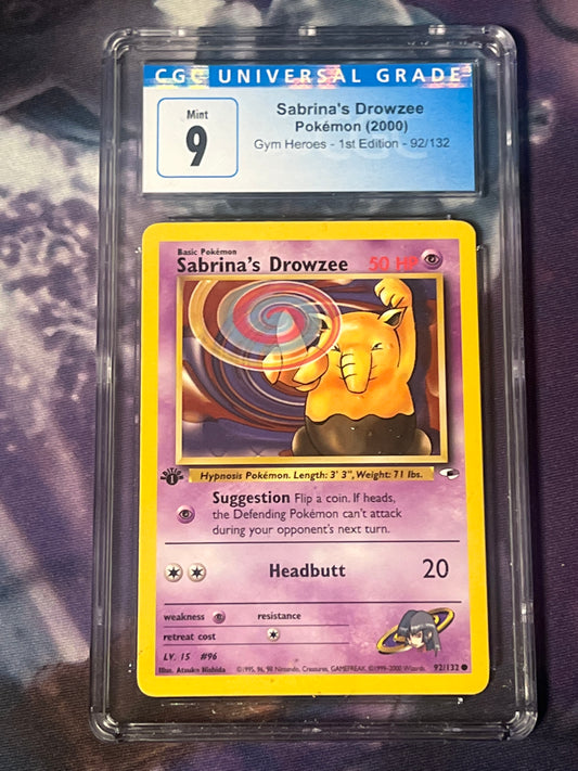 1999-2000 Pokemon Sabrina's Drowzee - 1st Edition - Graded CGC 9 - #92