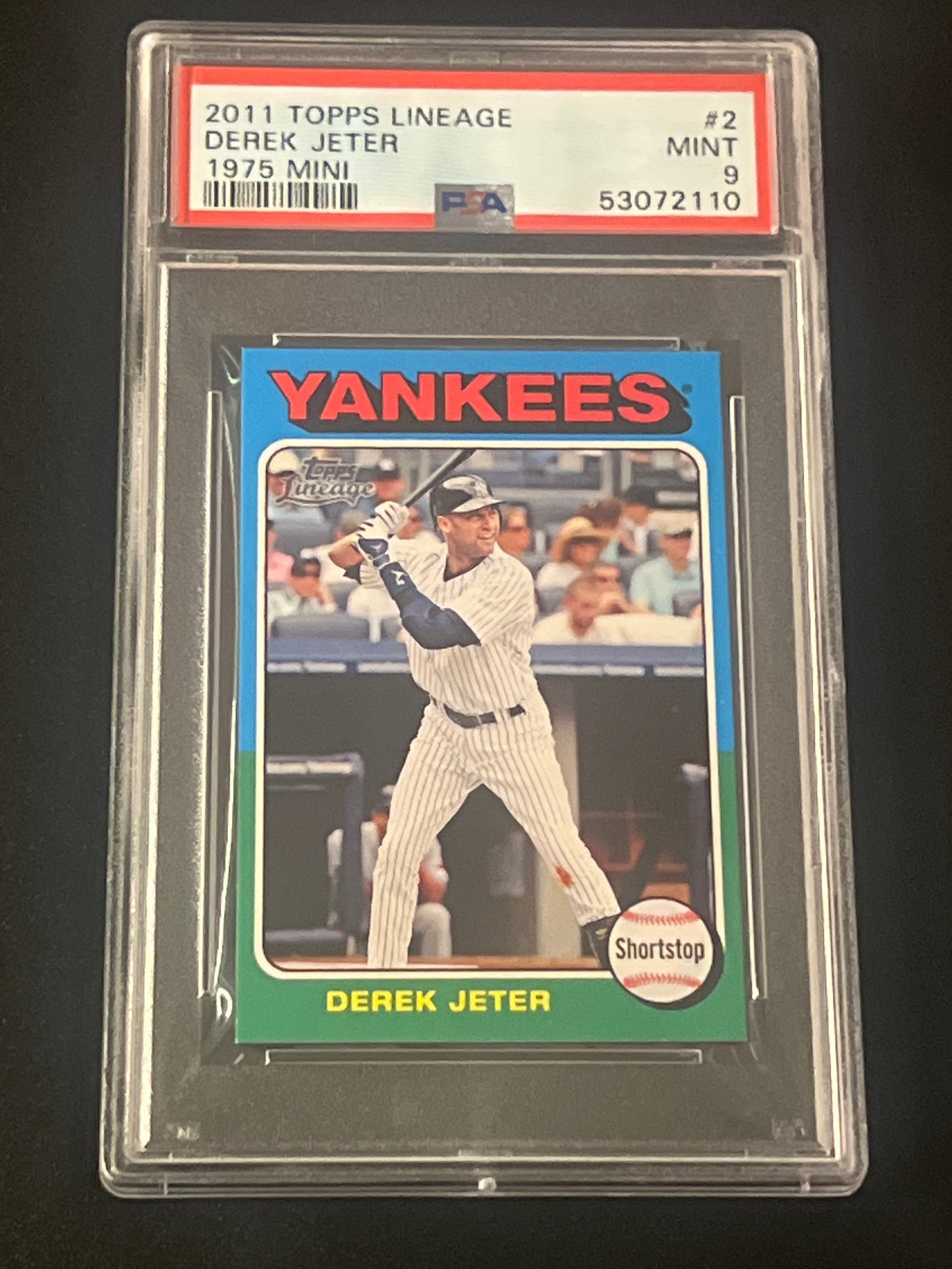 2011 Topps Lineage DEREK JETER  - #2  - PSA 9 - 1975 Mini