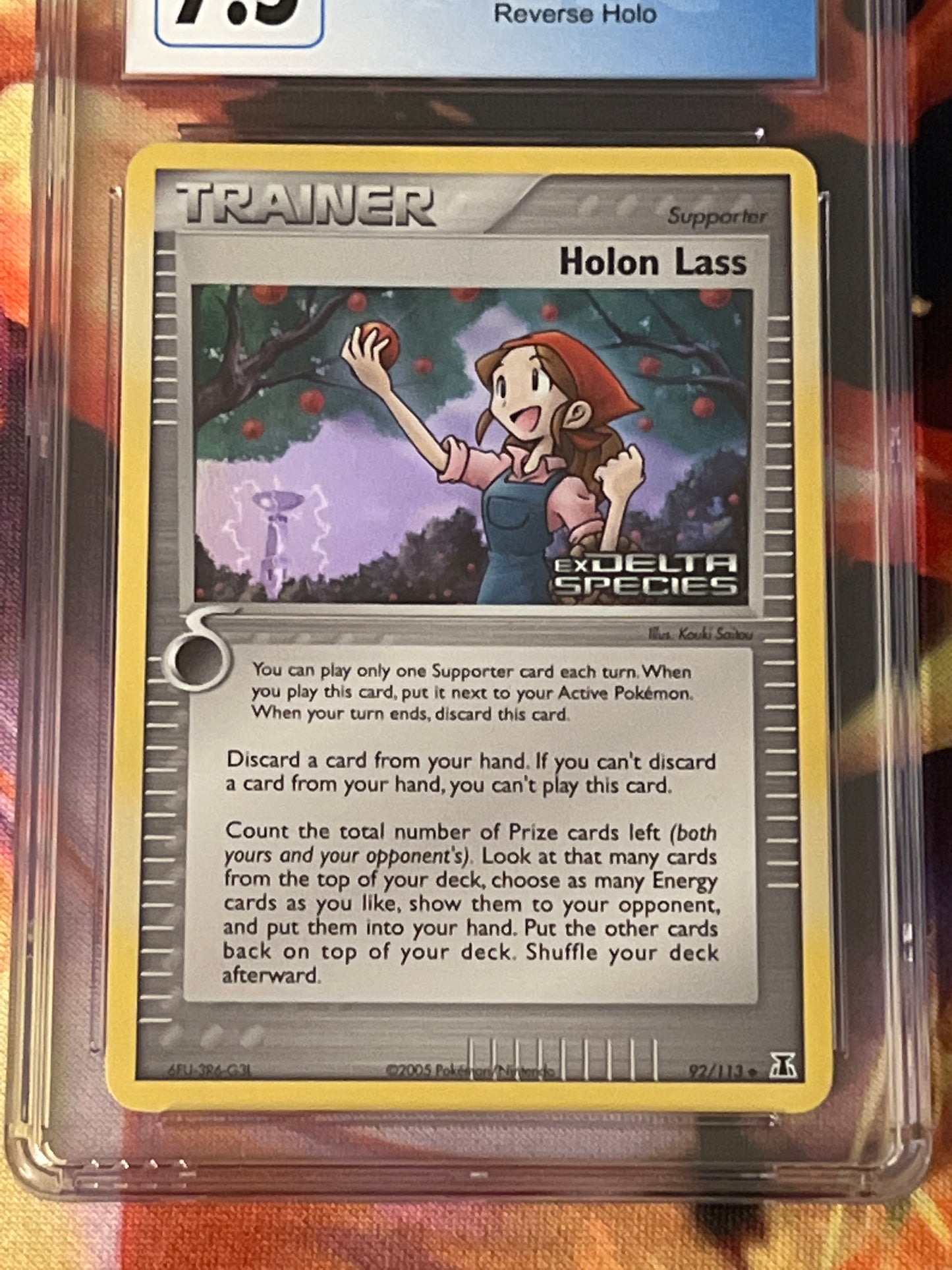 2005 Pokemon - Holon Lass - Trainer Holo - Population-1 -  Graded CGC 7.5 - #92