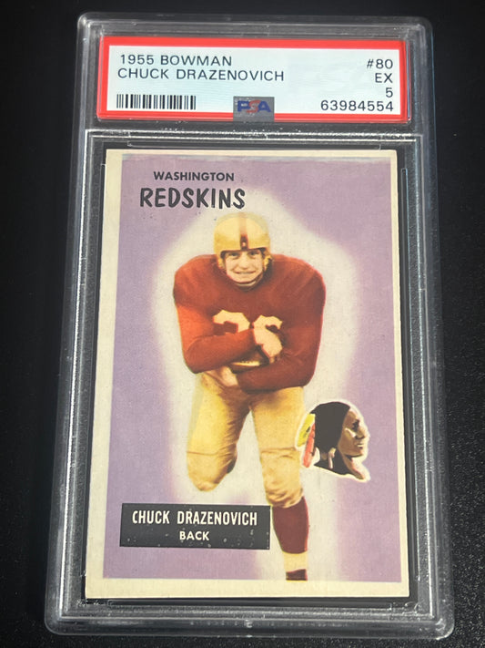 1955 Bowman CHUCK DRAZENOVICH - PSA 5 #80