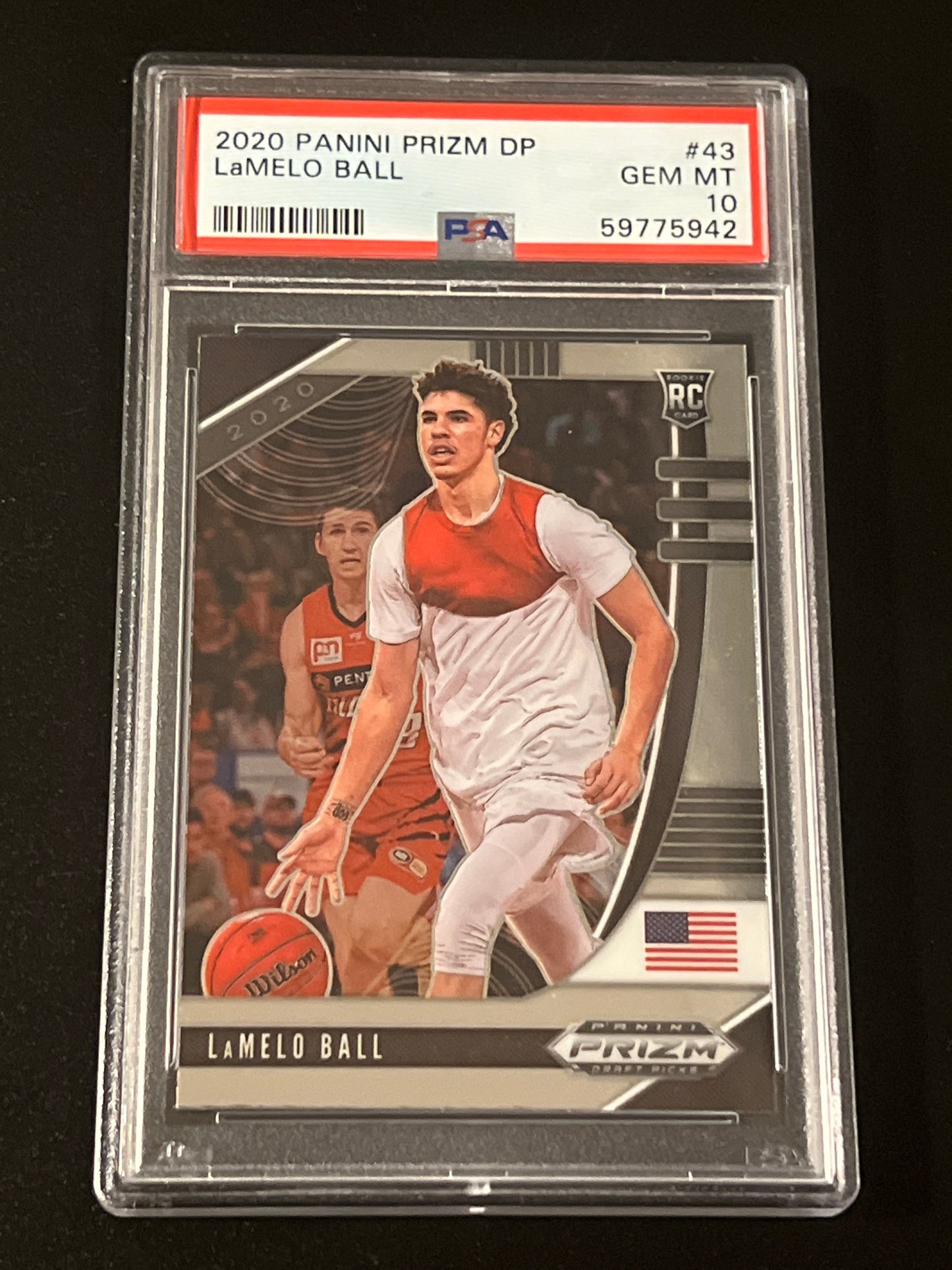 2020 Panini Prizm - LAMELO BALL - RC- #43 - PSA 10