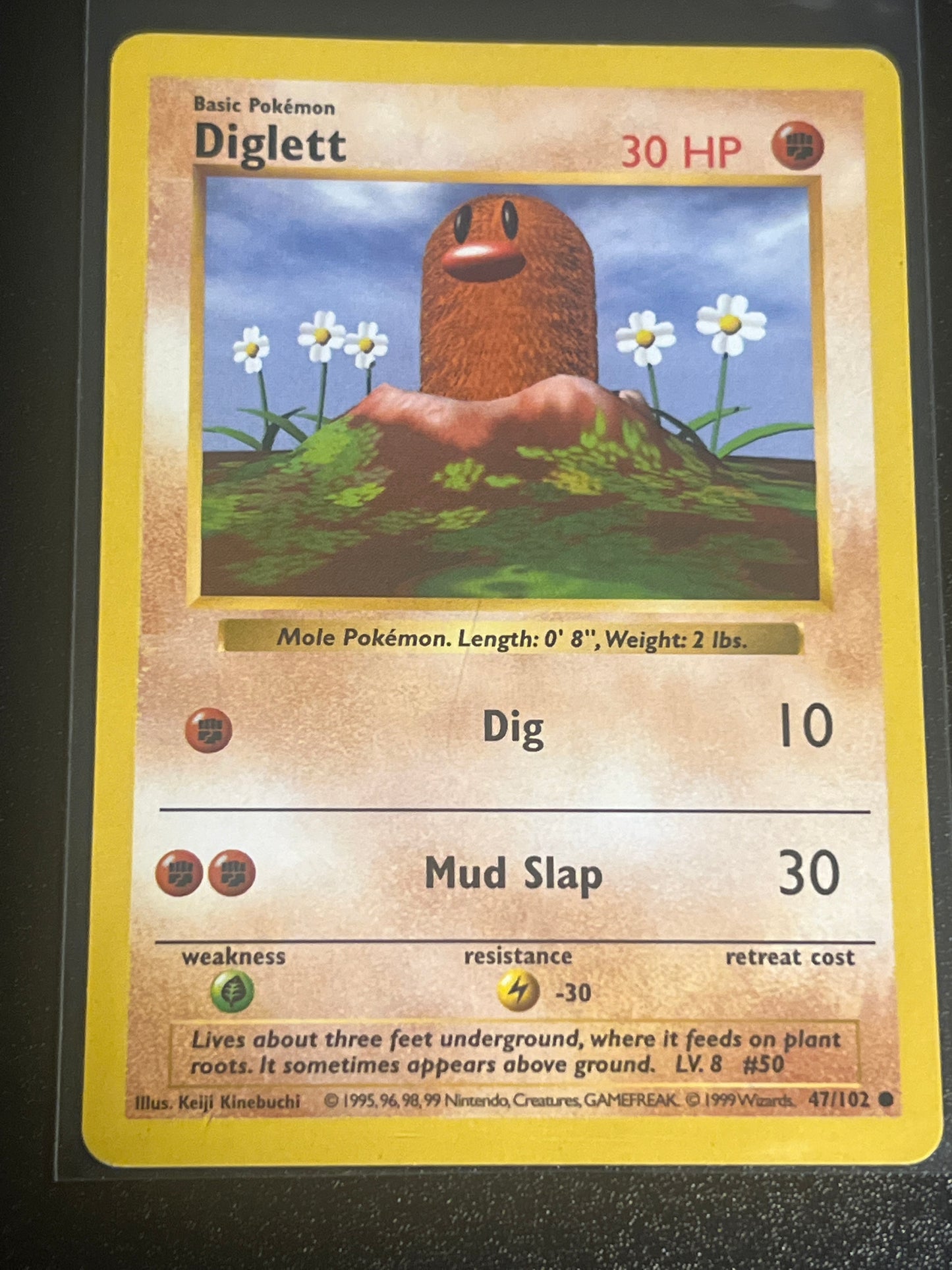 1999 Pokemon DIGLETT - Shadowless - Base Set -#47