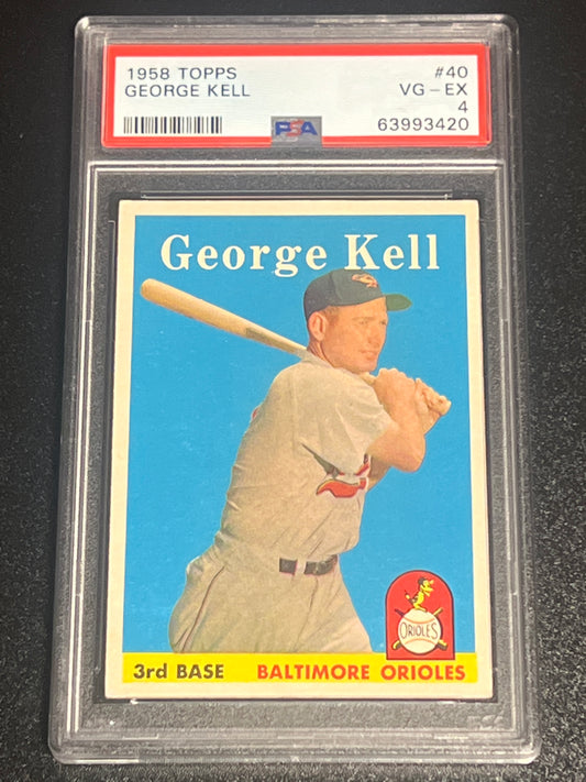 1958 Topps GEORGE KELL - #40 - PSA 4