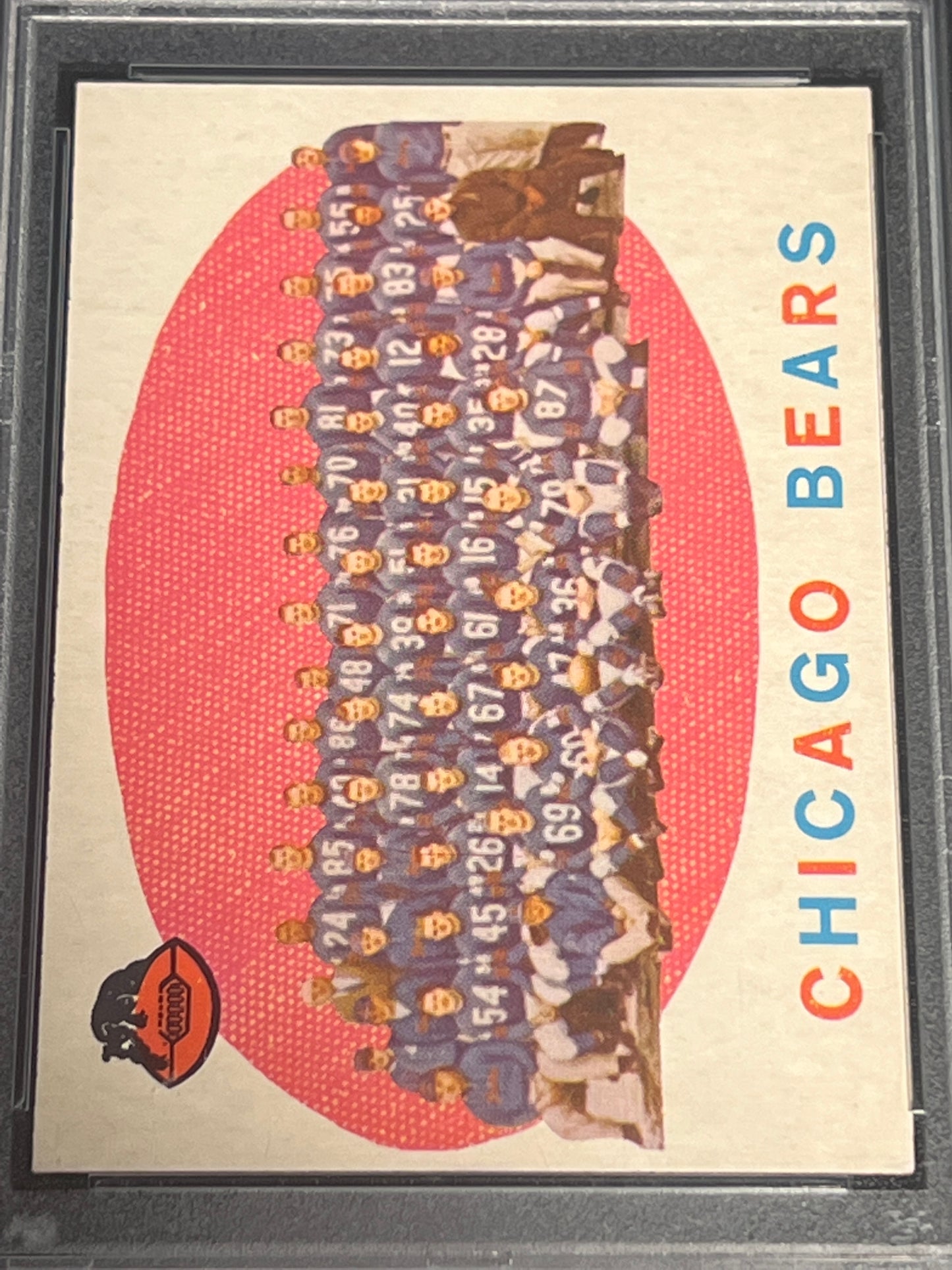 1959 Topps CHICAGO BEARS - Checklist Back - PSA 7