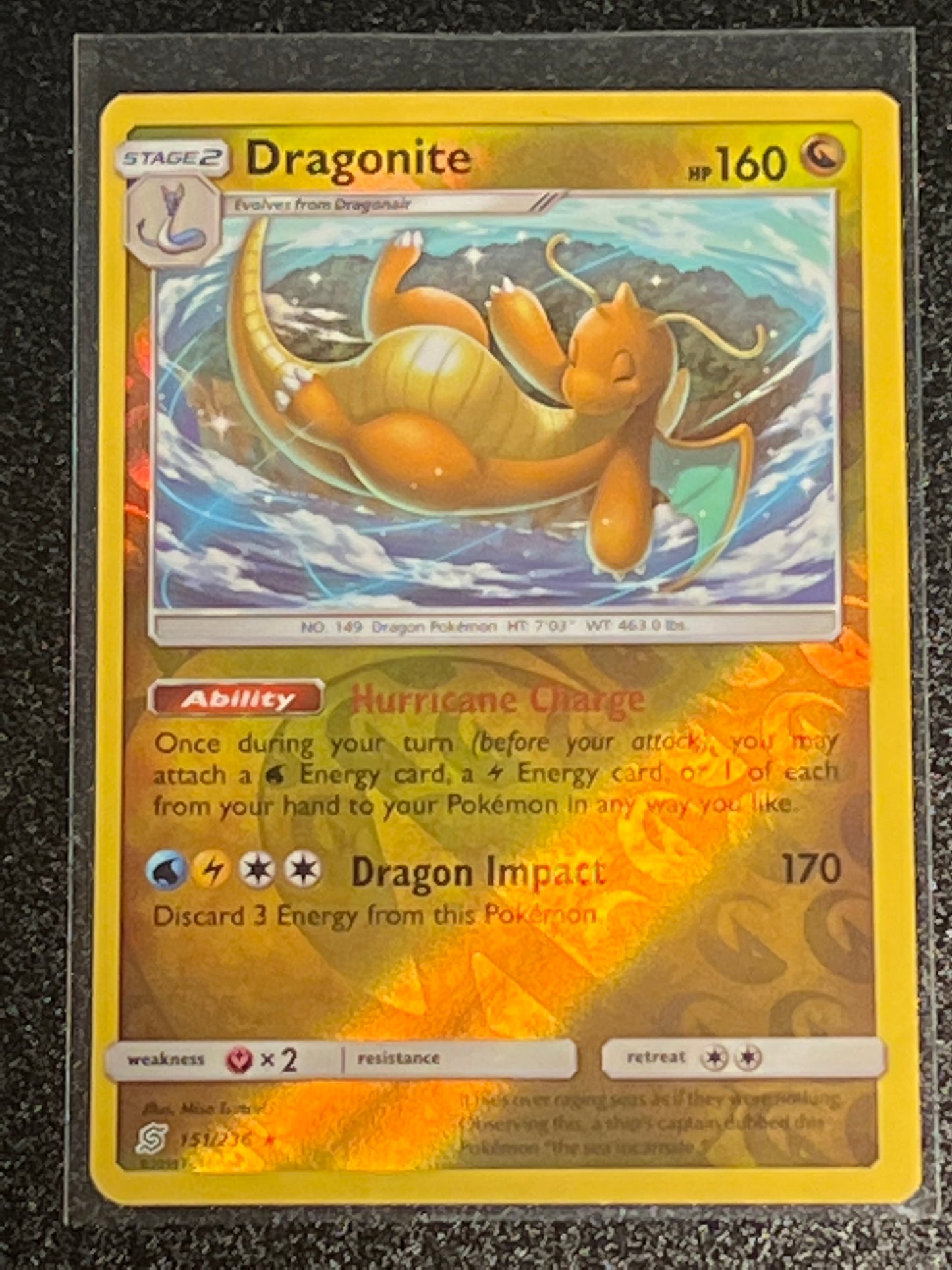 2019 Pokemon DRAGONITE - Reverse Holo - #151