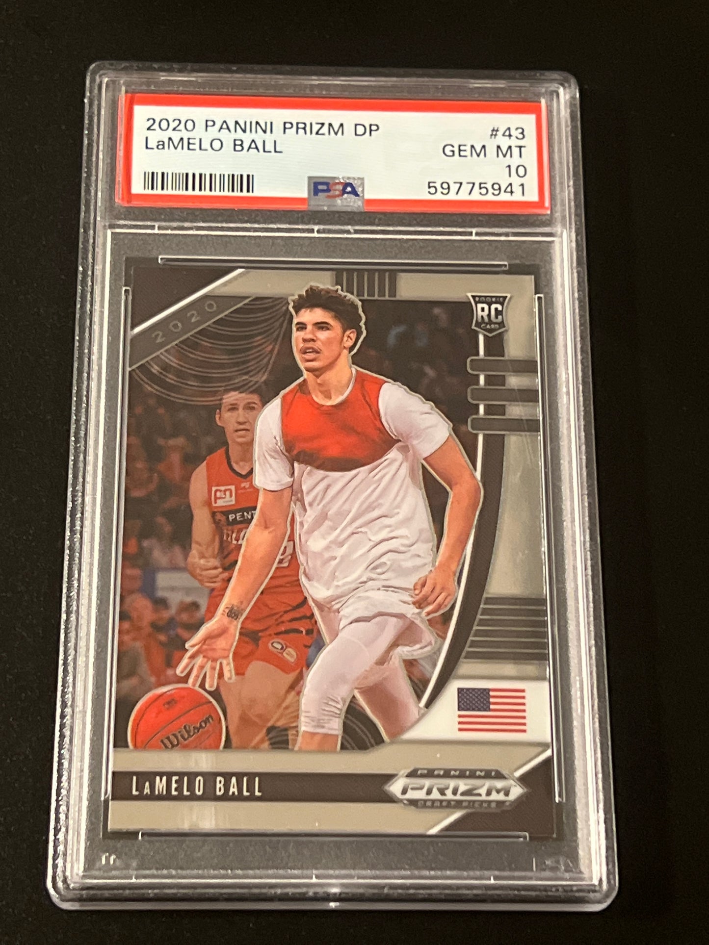 2020 Panini Prizm - LAMELO BALL - RC- #43 - PSA 10