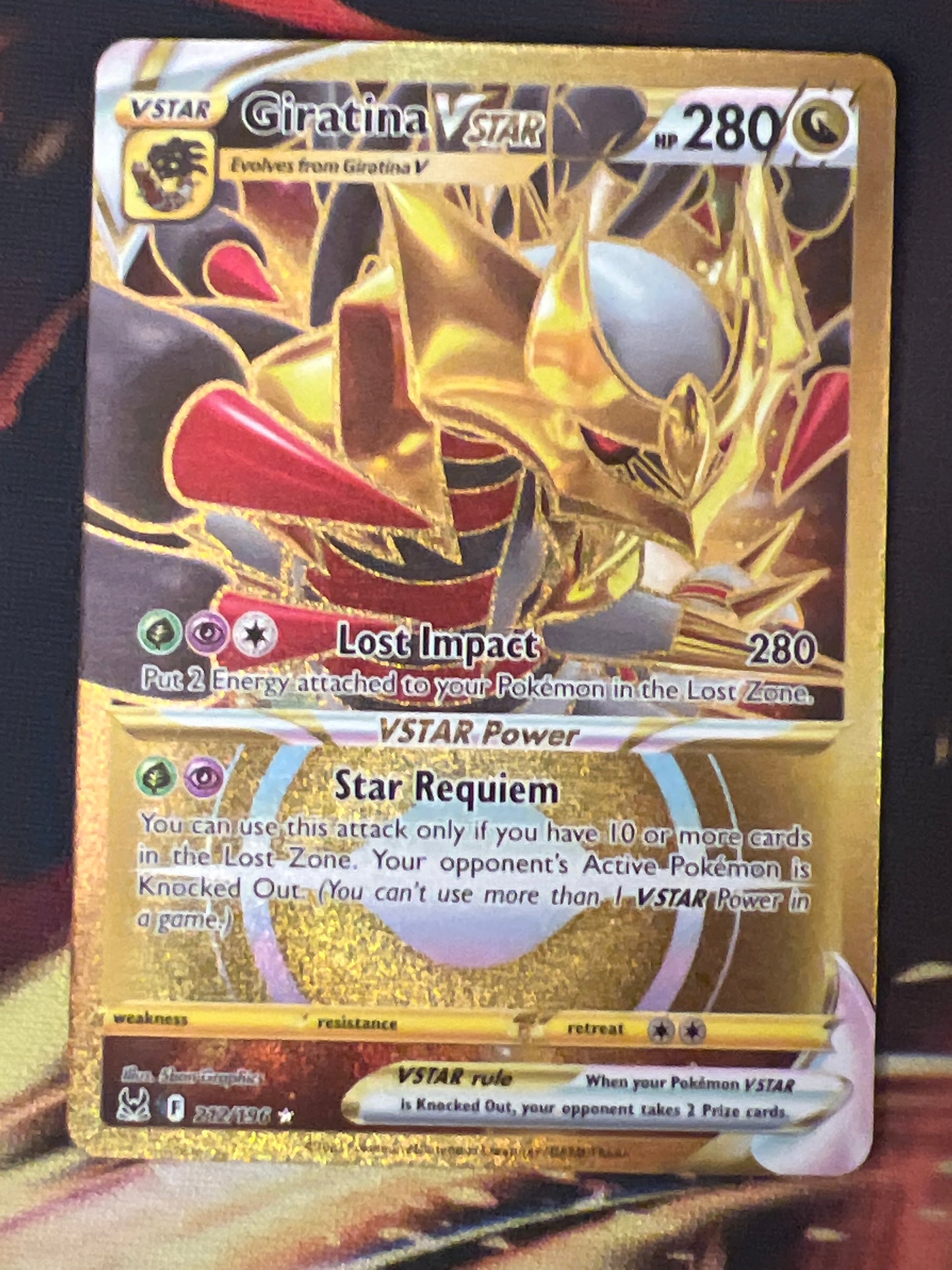 2022 Pokemon Giratina Vstar - Secret Rare - #212