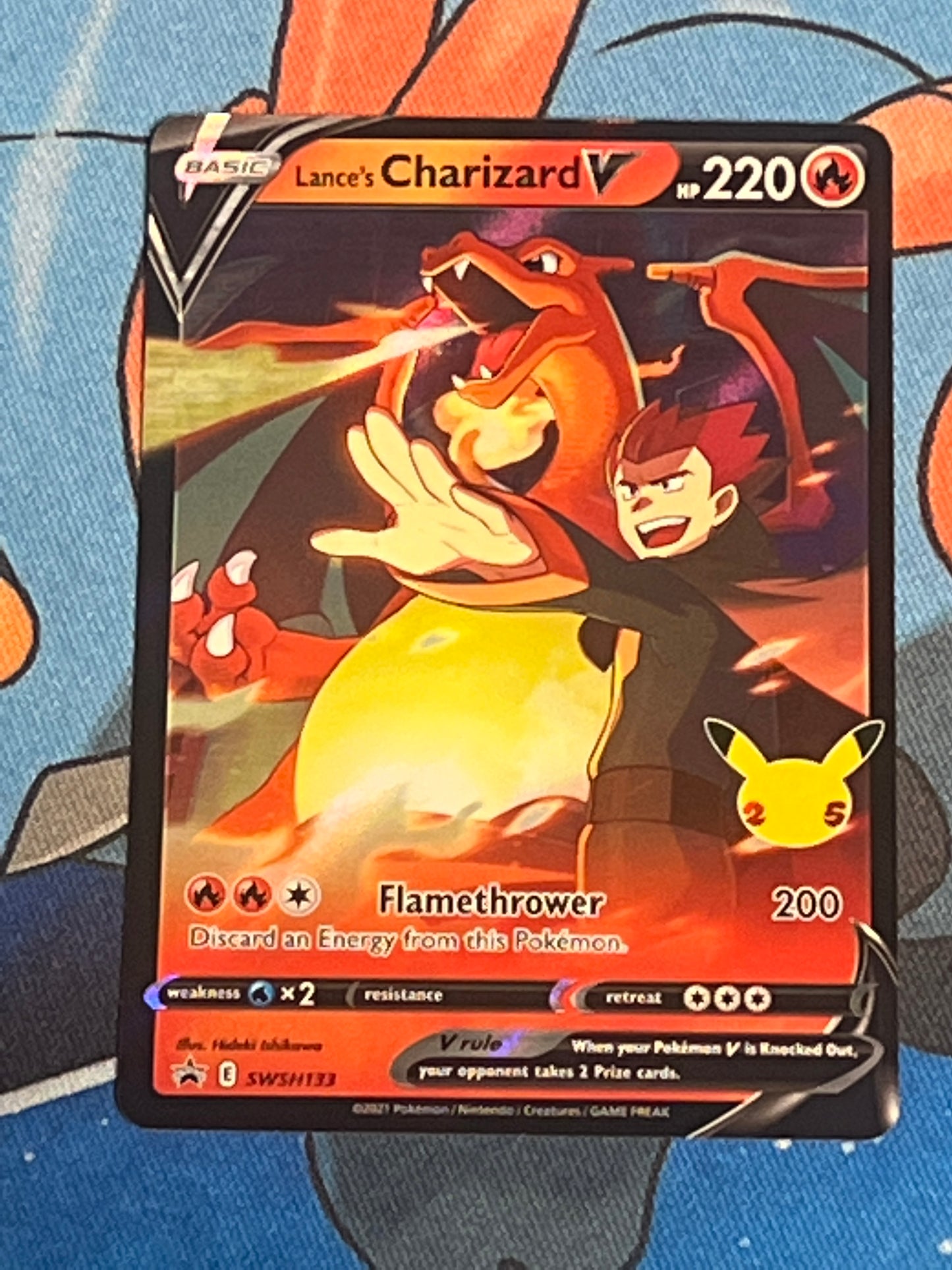 2021 Pokemon Lance's Charizard V - Black Star Promo - #SWSH133