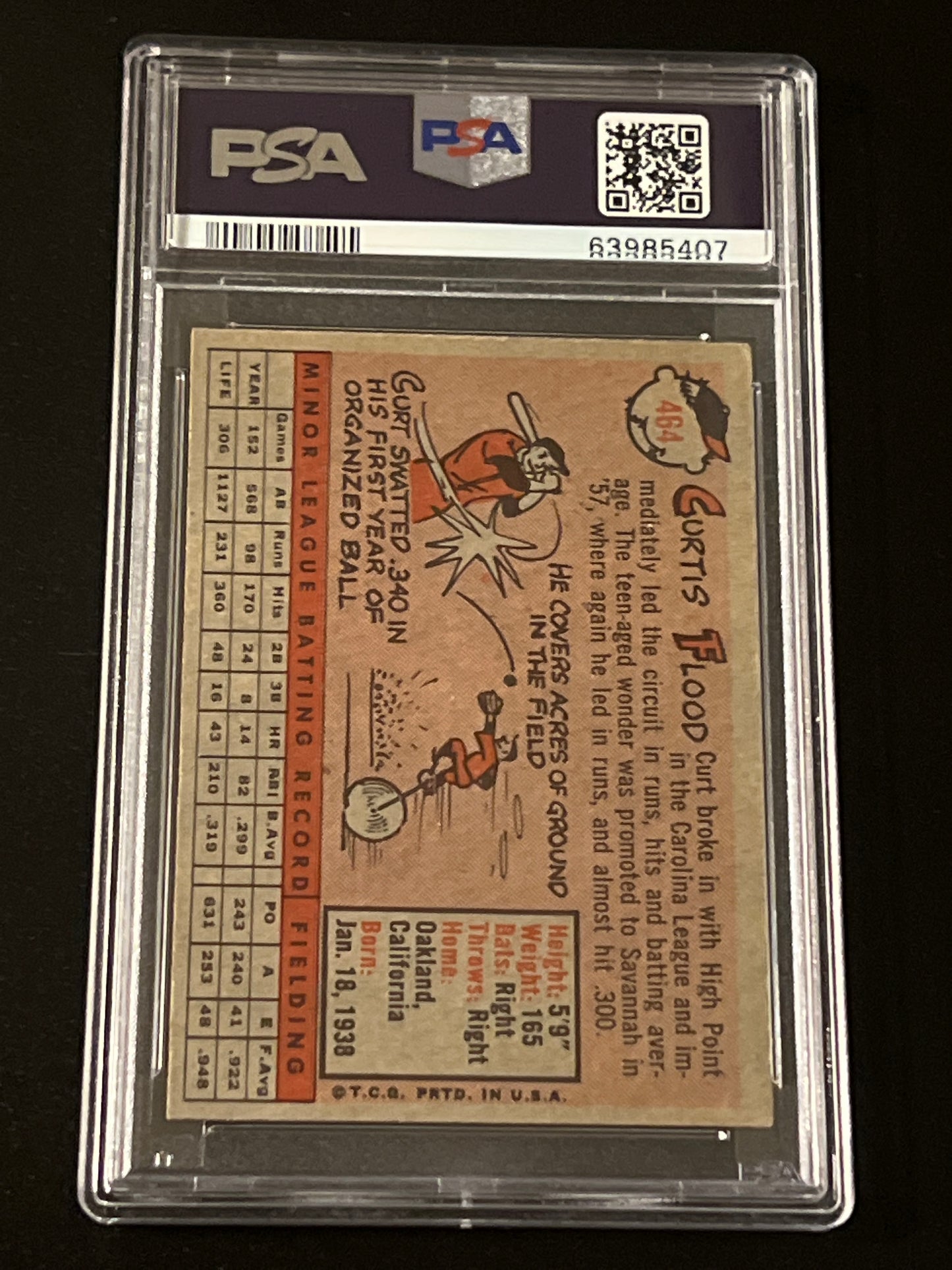 1958 Topps CURT FLOOD - PSA 4