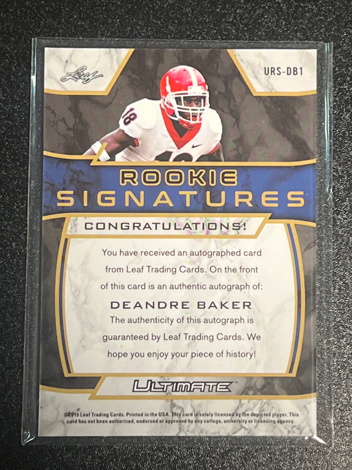 2019 Leaf DEANDRE BAKER - AUTO - 24/25 - RC - #URS-DB1