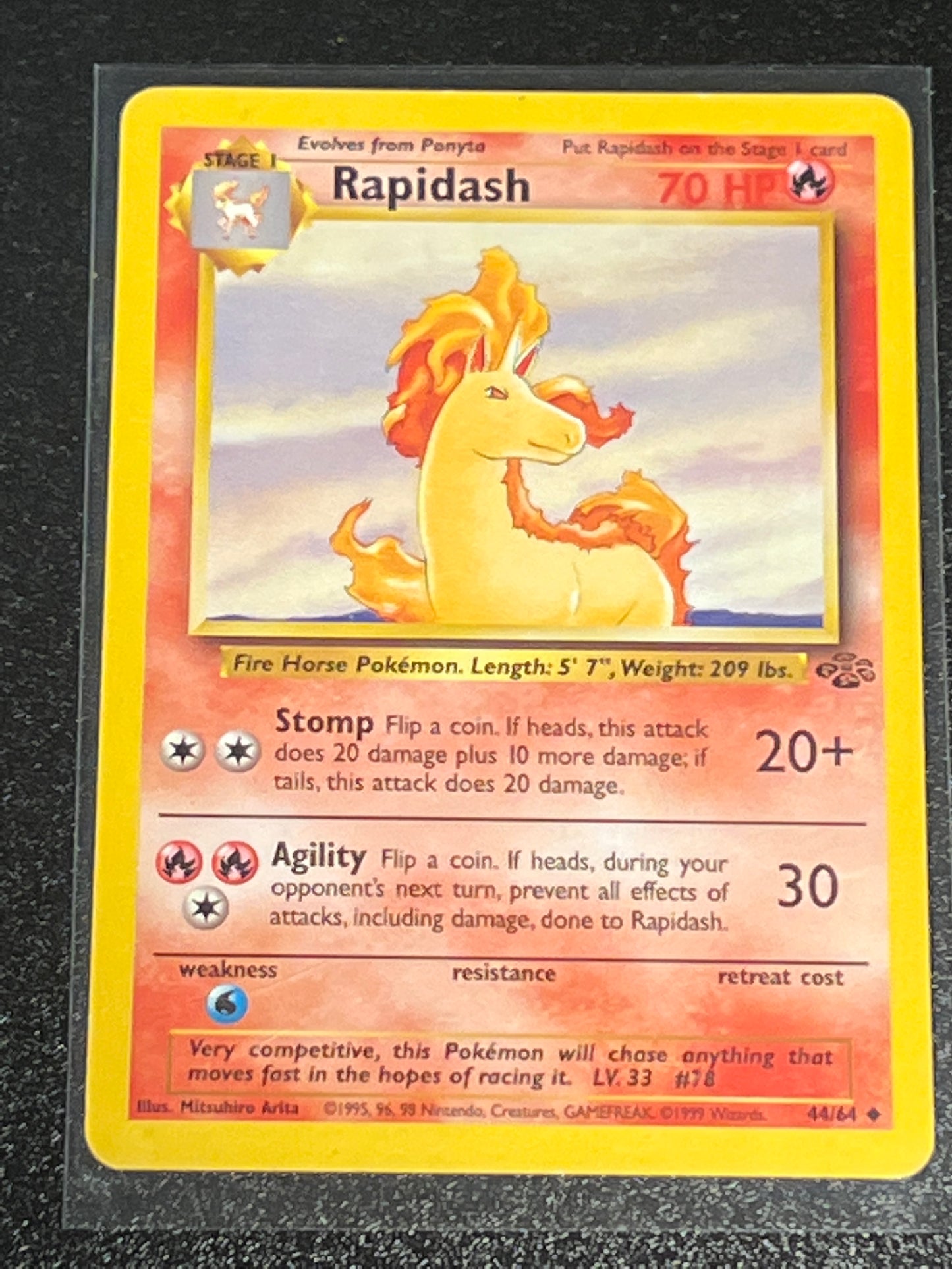 1999 Pokemon RAPIDASH - Non Holo - #44