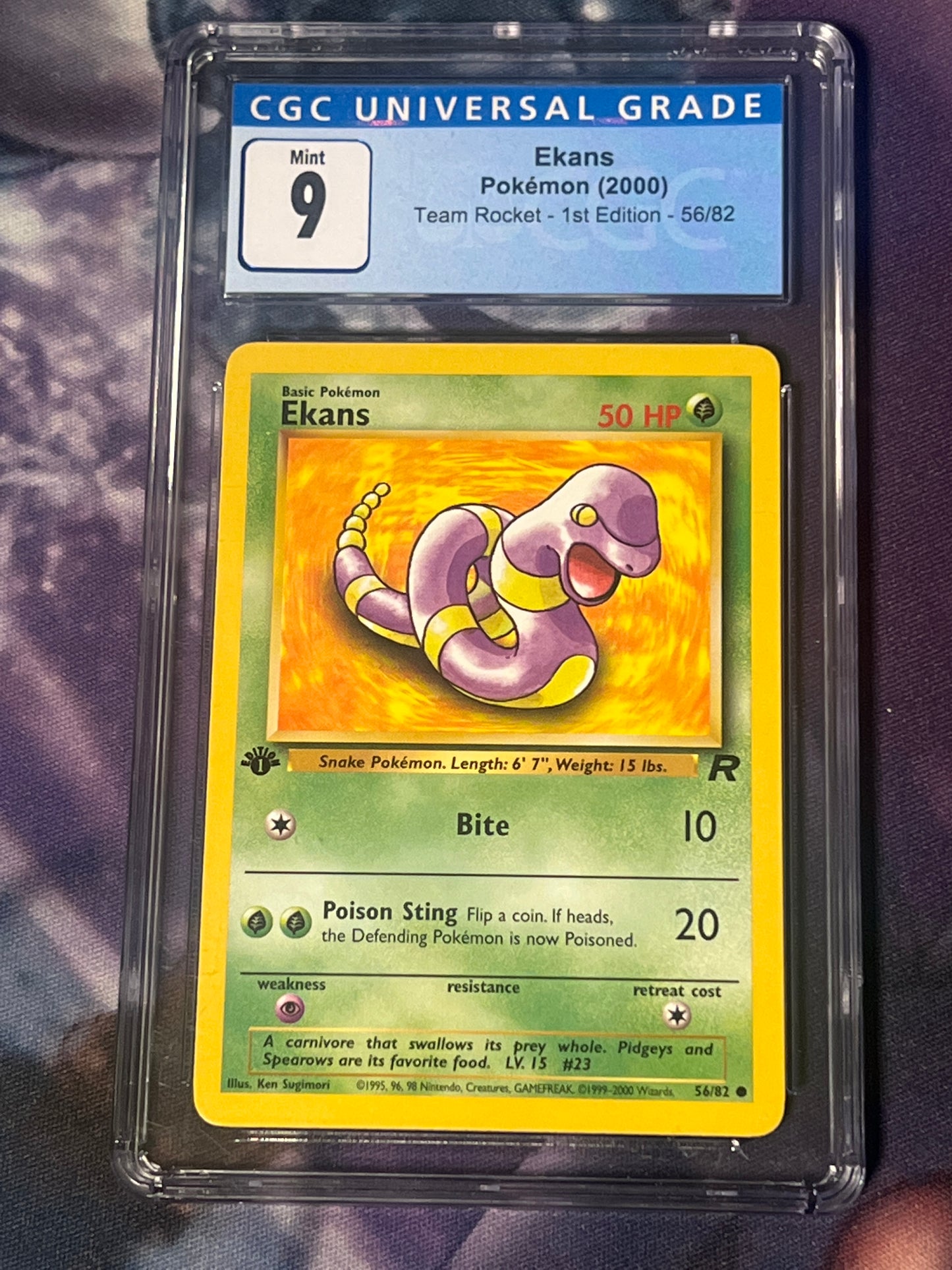 2000 Pokemon Ekans - First Edition - Graded CGC 9 #56