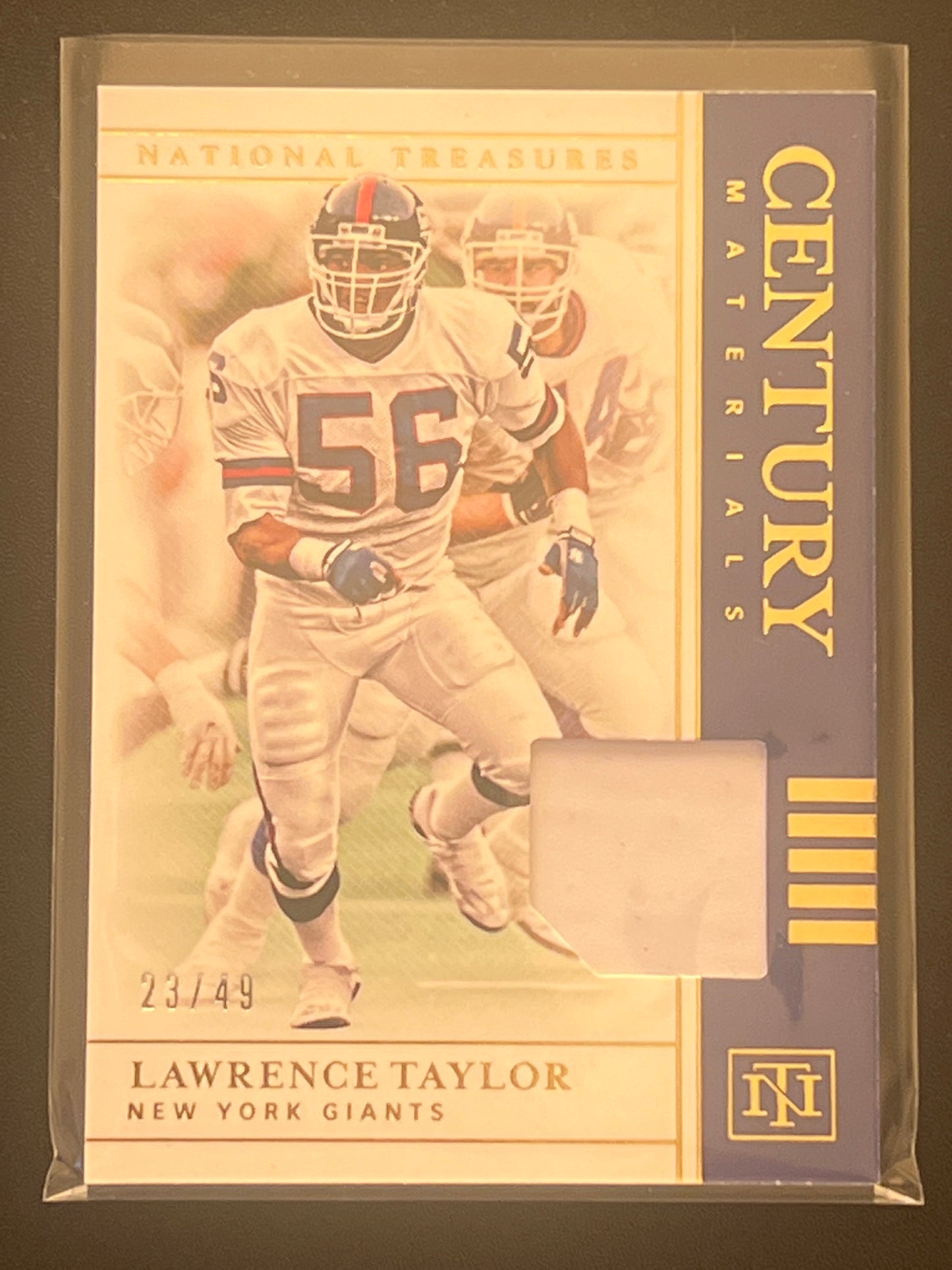 2019 Panini Nat. Treas. LAWRENCE TAYLOR - Patch - 23/49 - #CM-73