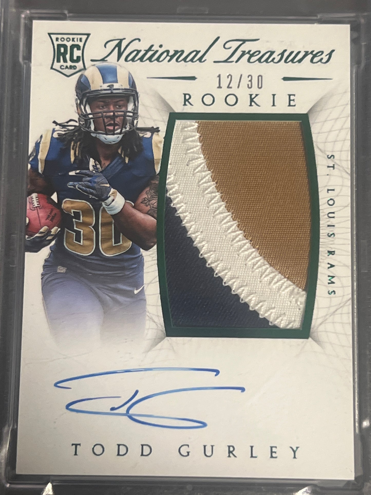 2015 Panini Nat. Treas. TODD GURLEY 12/30 - AUTO - Green - PSA 10 #128