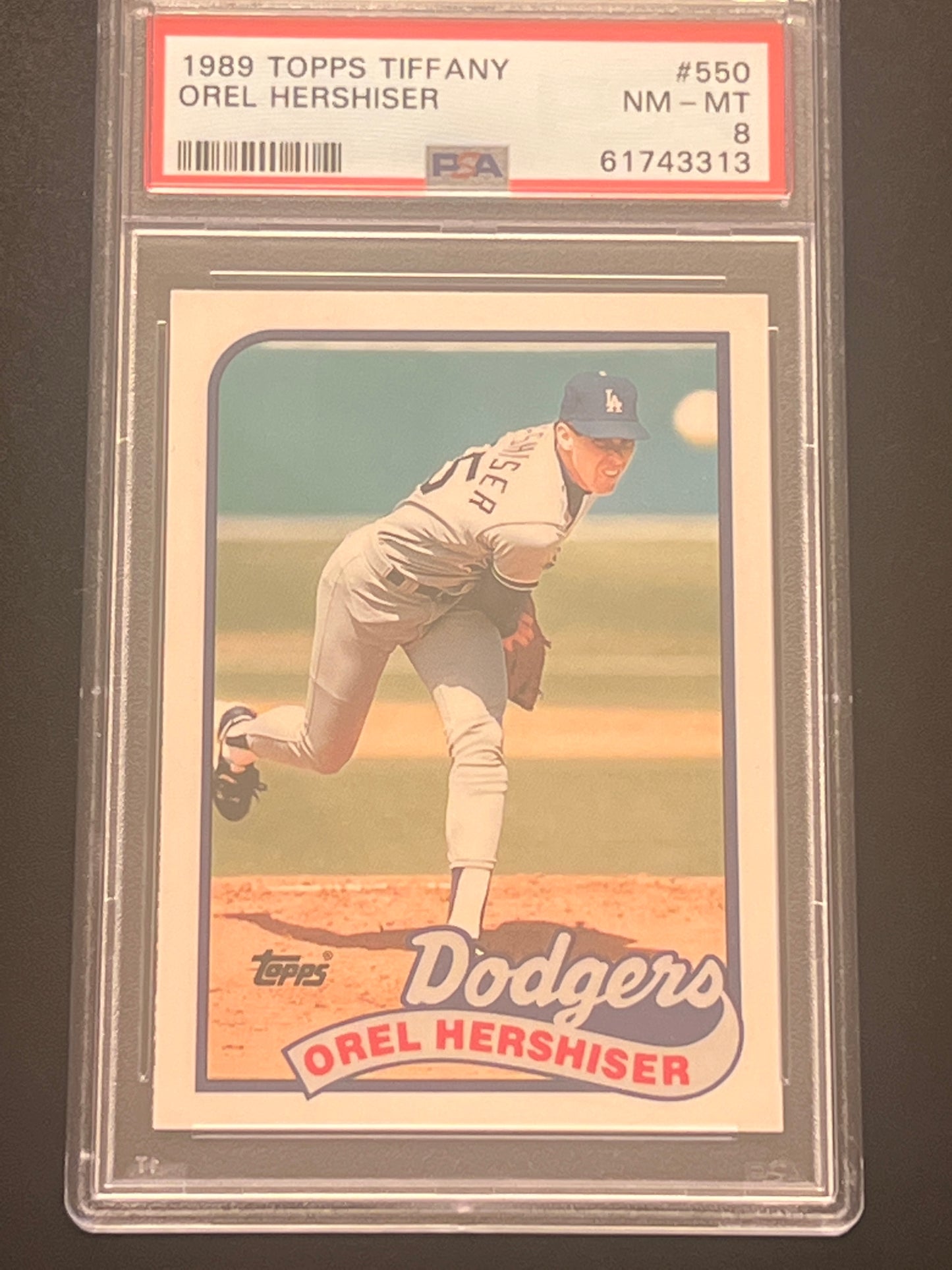 1989 Topps Tiffany OREL HERSHISER - #550 - PSA 8 NM-MT