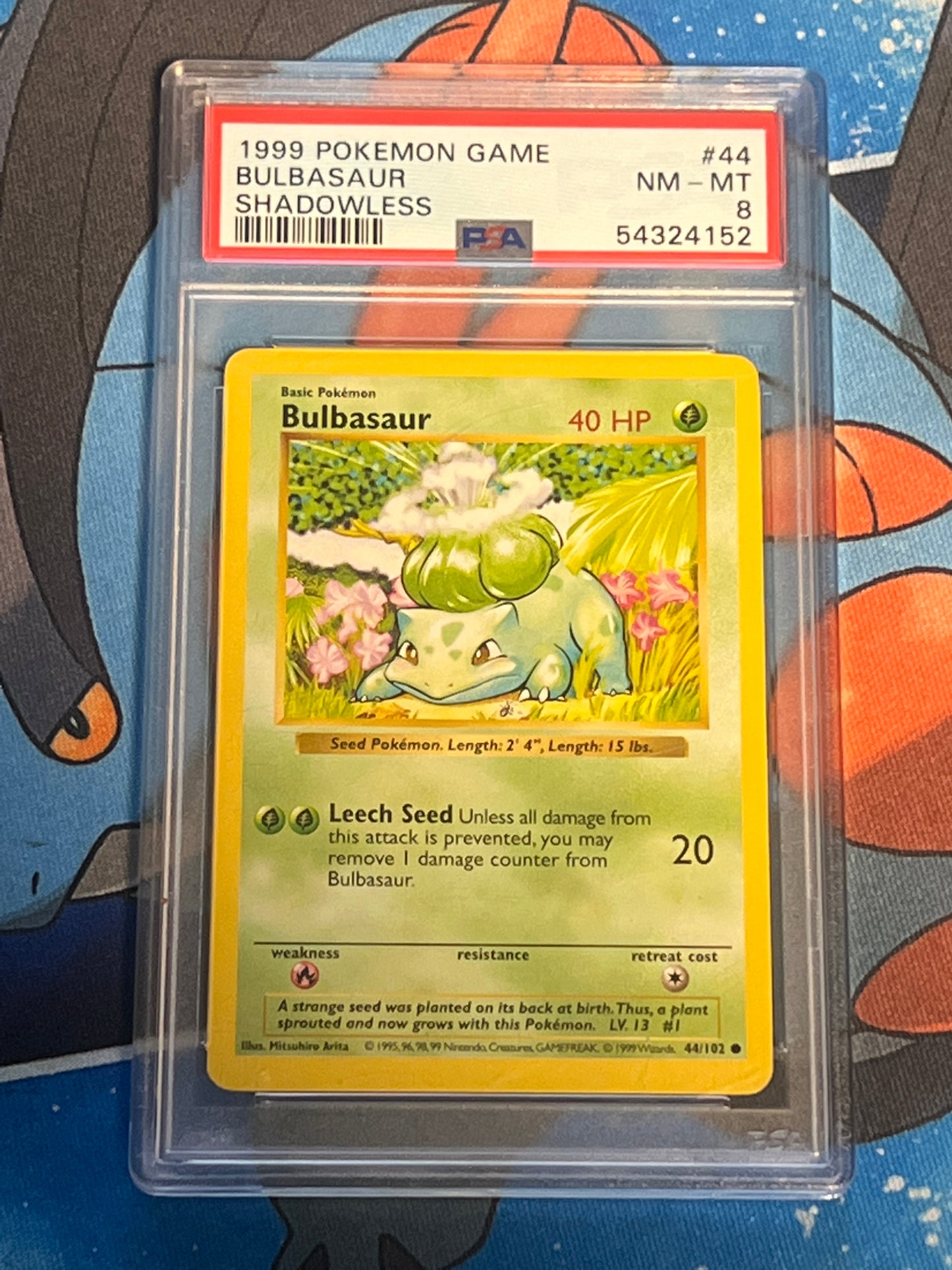 1999 Pokemon Bulbasaur - Shadowless - Graded PSA 8 - #44