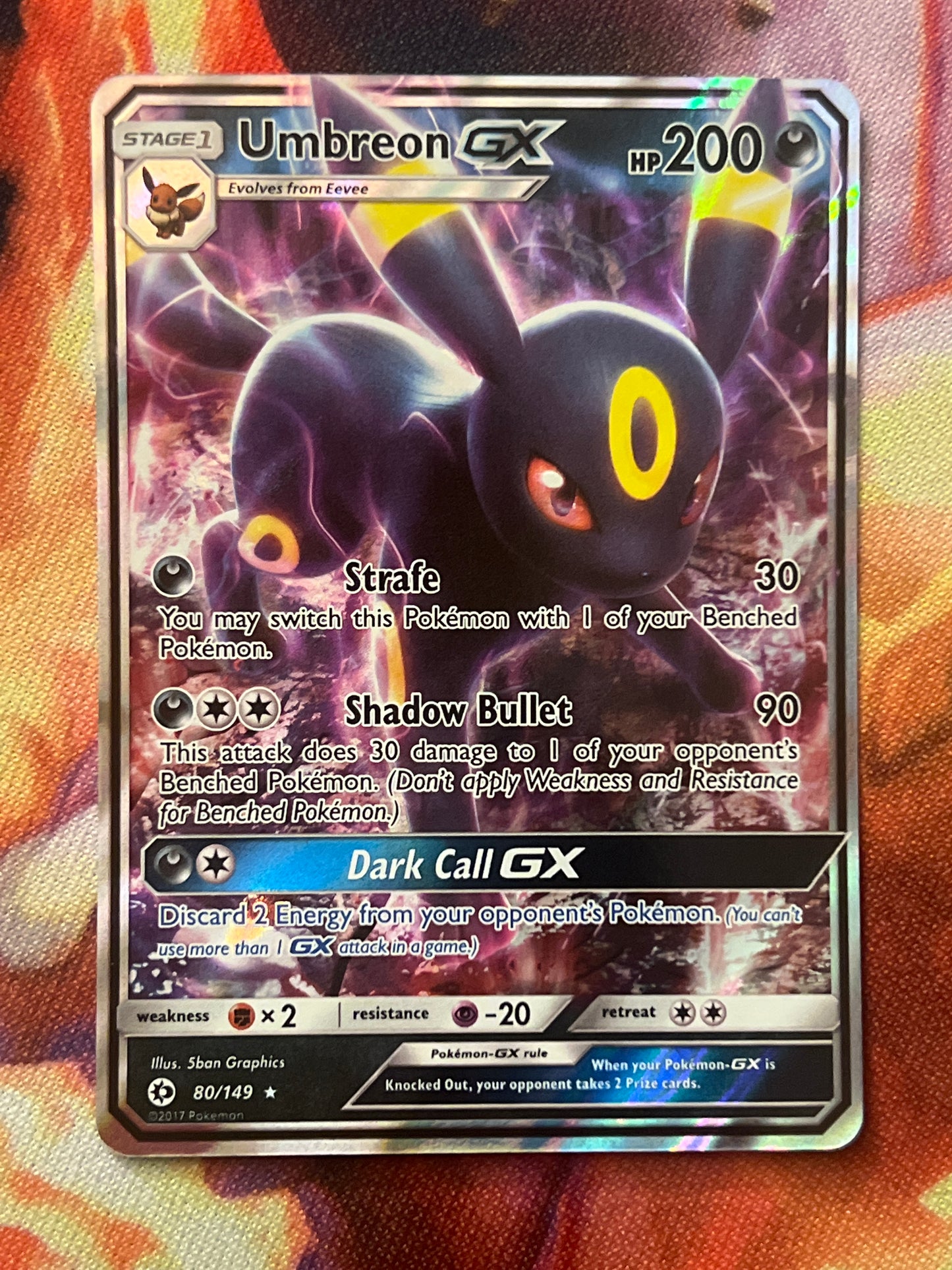 2017 Pokemon UMBREON GX - Holo - #80