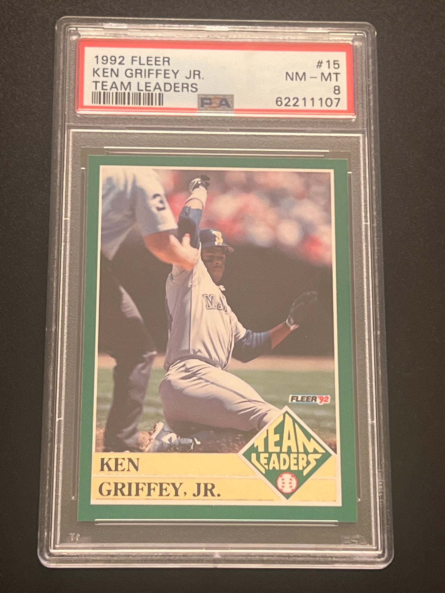 1992 Fleer KEN GRIFFEY JR. - #15 - PSA 8 NM-MT