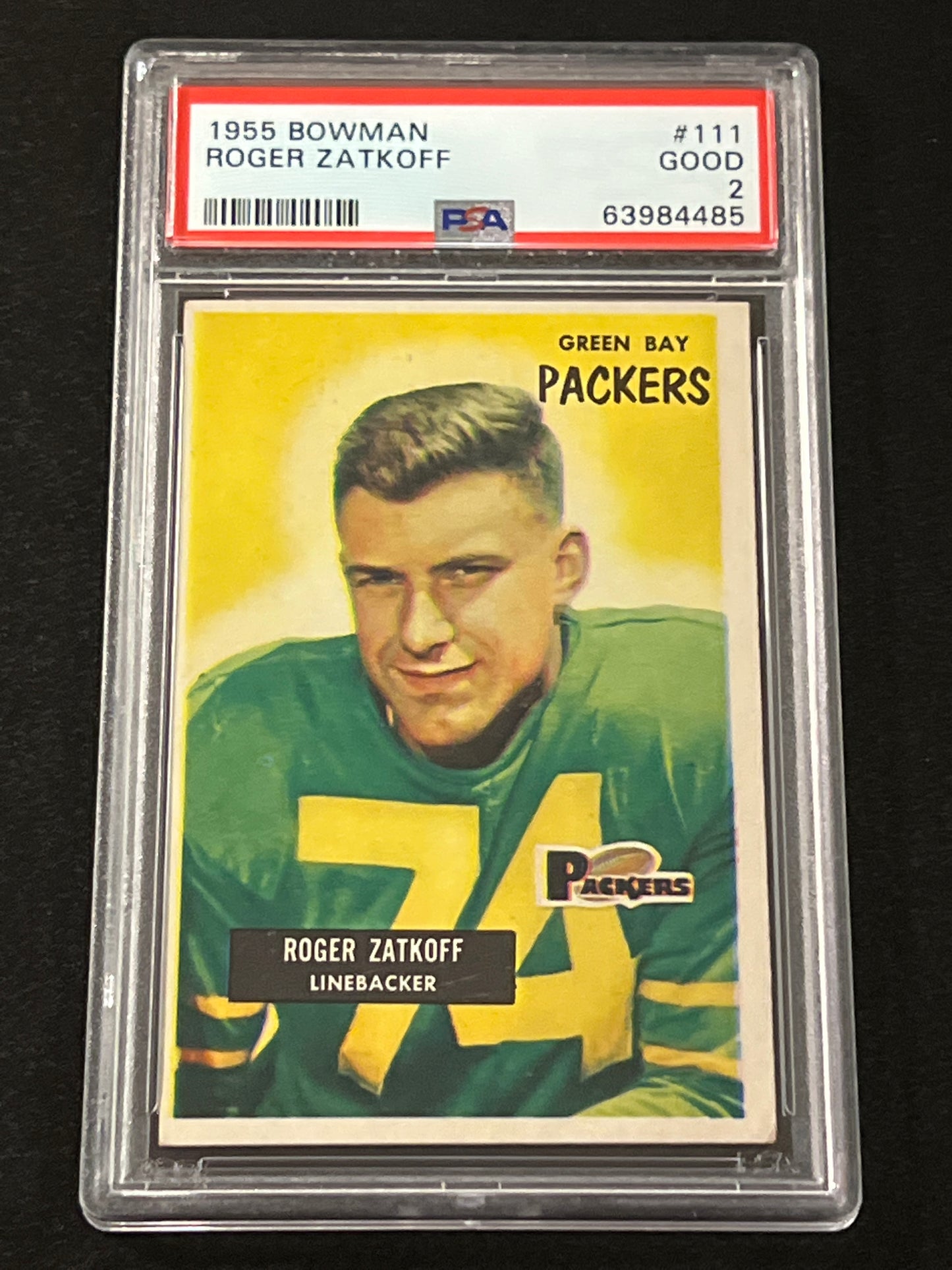 1955 Bowman ROGER ZATKOFF - PSA 2