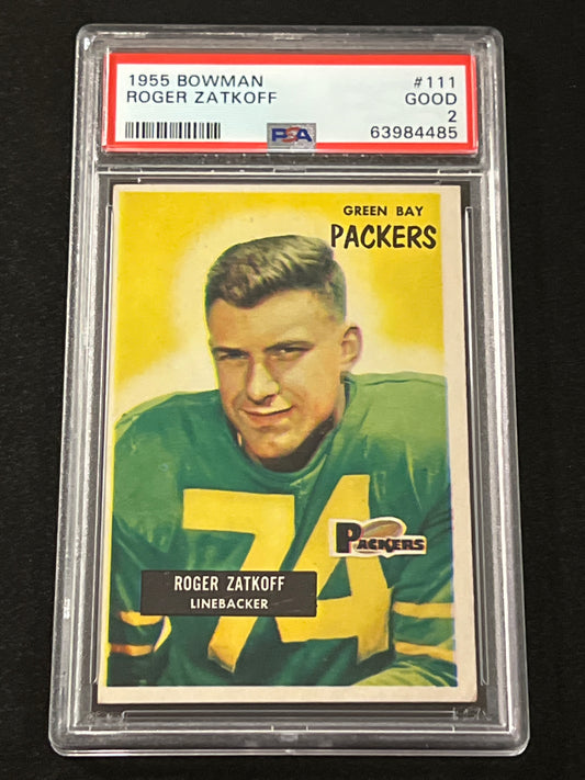 1955 Bowman ROGER ZATKOFF - PSA 2