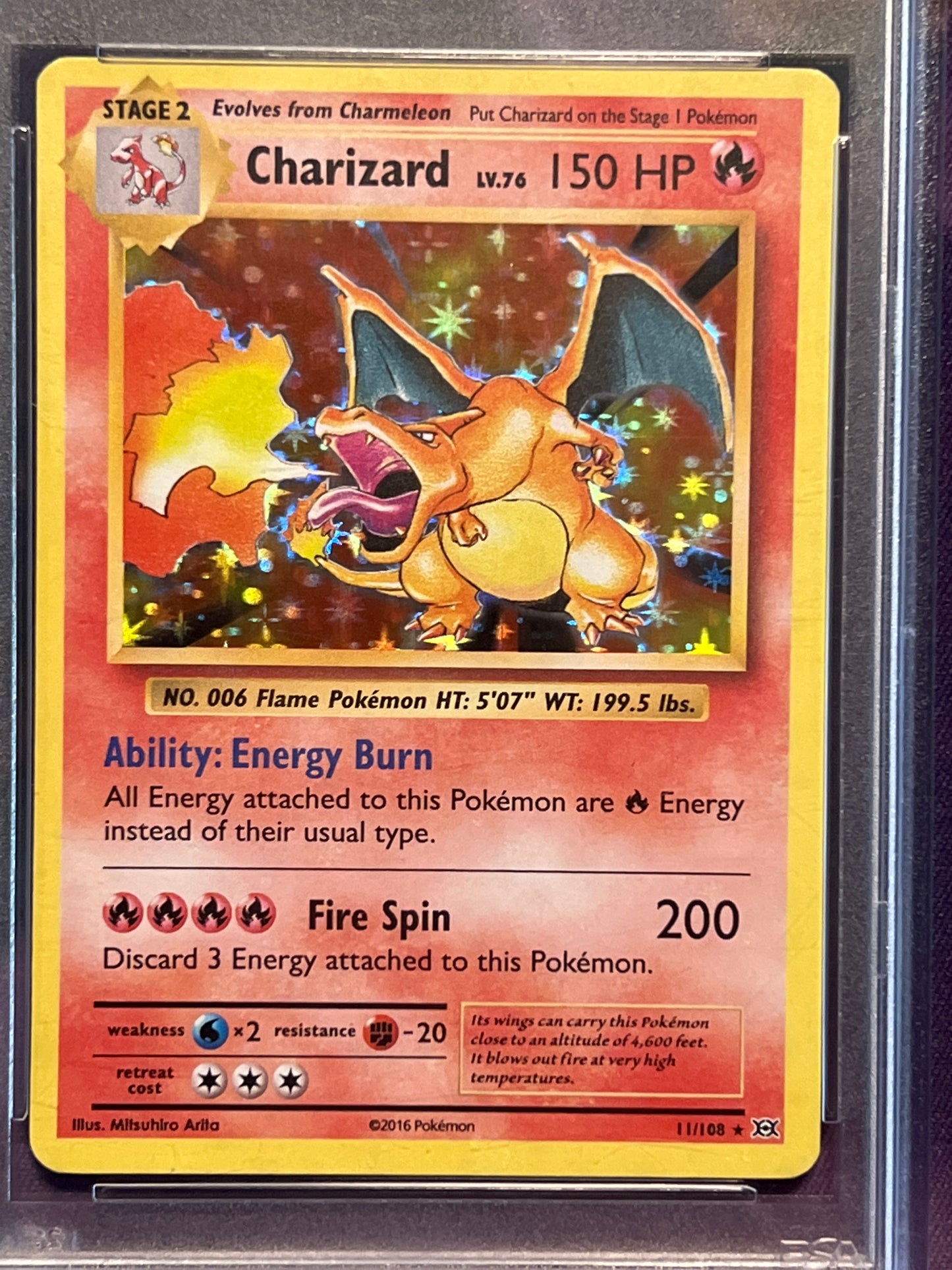 2016 Pokemon - Charizard - Holo - Graded PSA 9 - #11