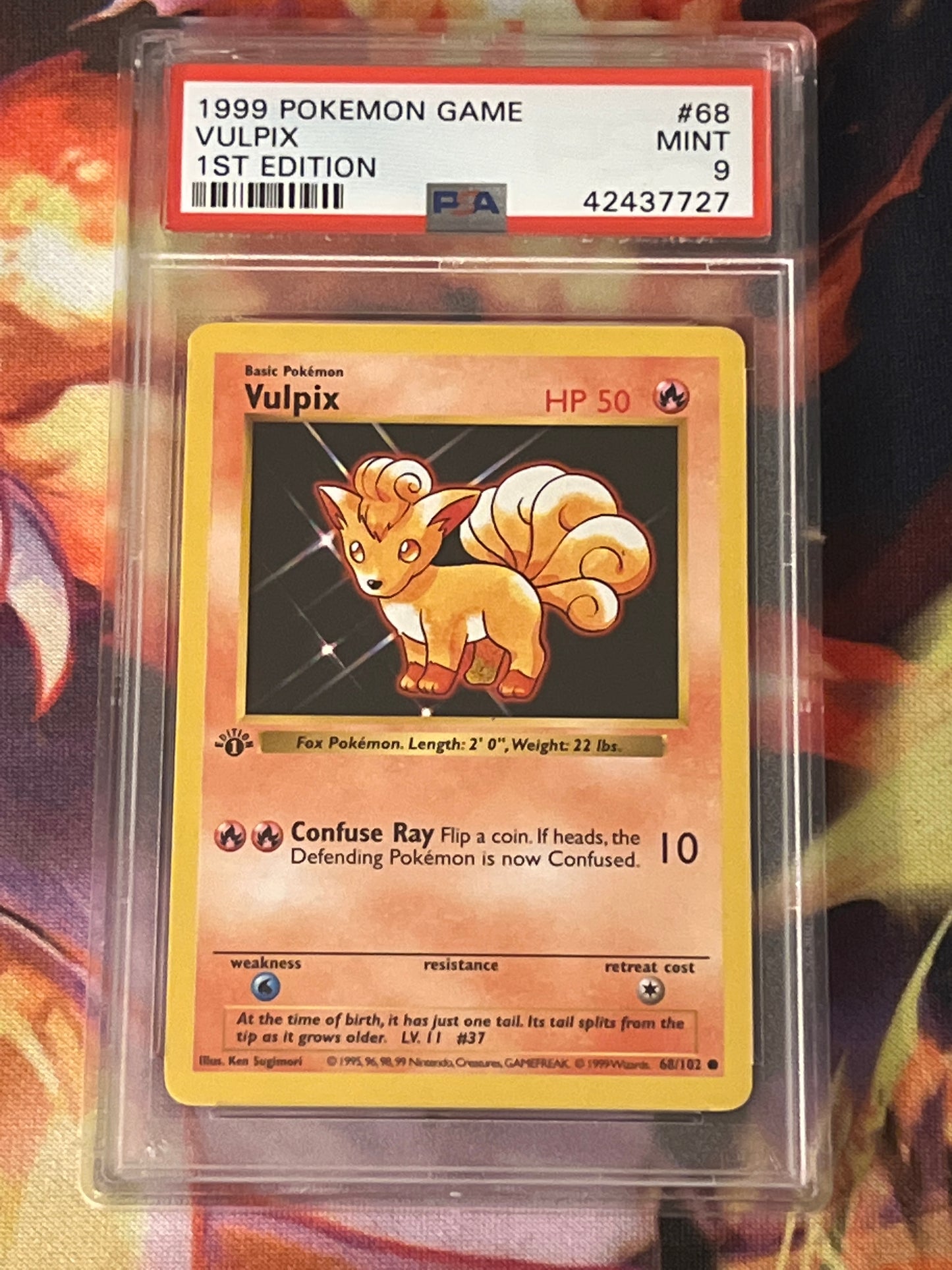 1999 Pokemon Vulpix - First Edition - Shadowless - Graded PSA 9 - #68