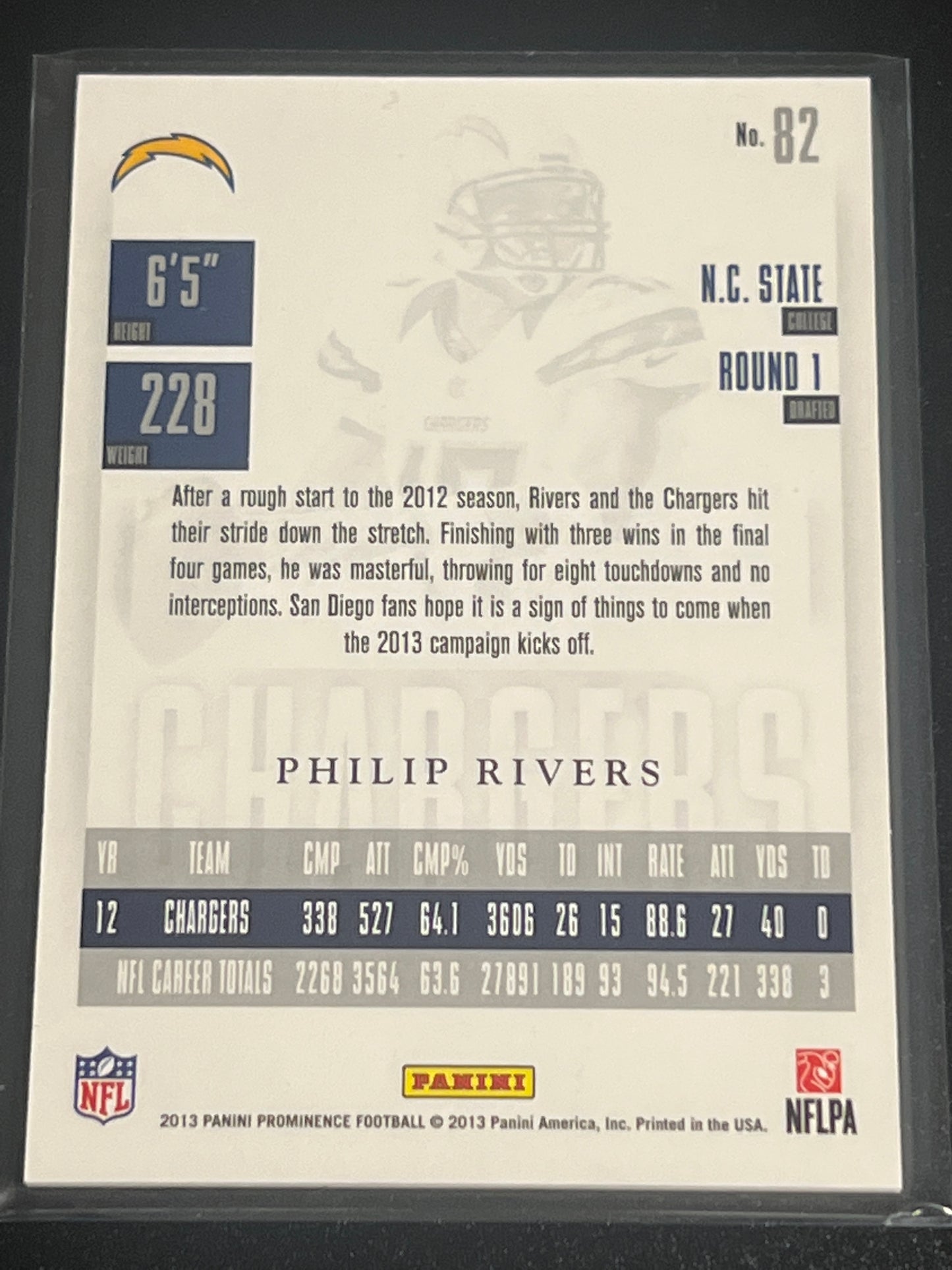 2013 Panini Prominence PHILIP RIVERS - 86/199 - #82