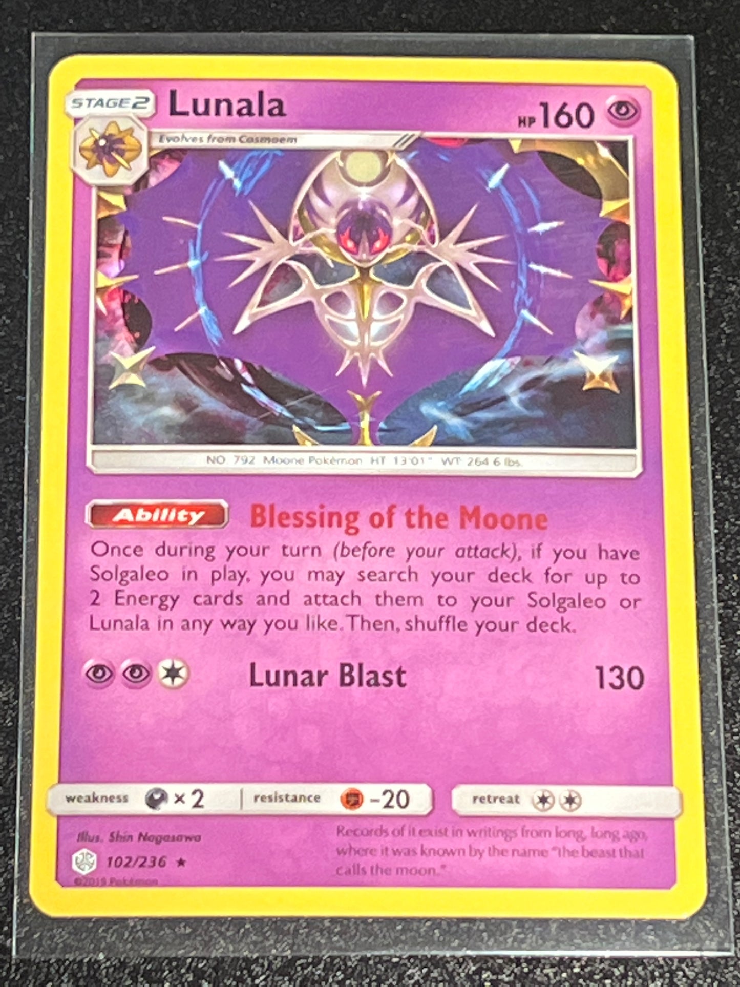 2019 Pokemon LUNALA - Holo - #102