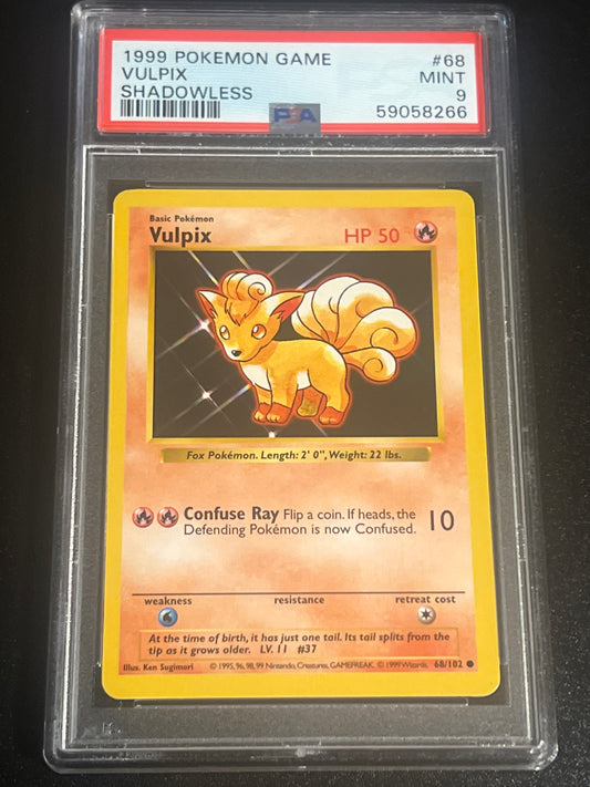 1999 Pokemon Game VULPIX - Shadowless - PSA 9