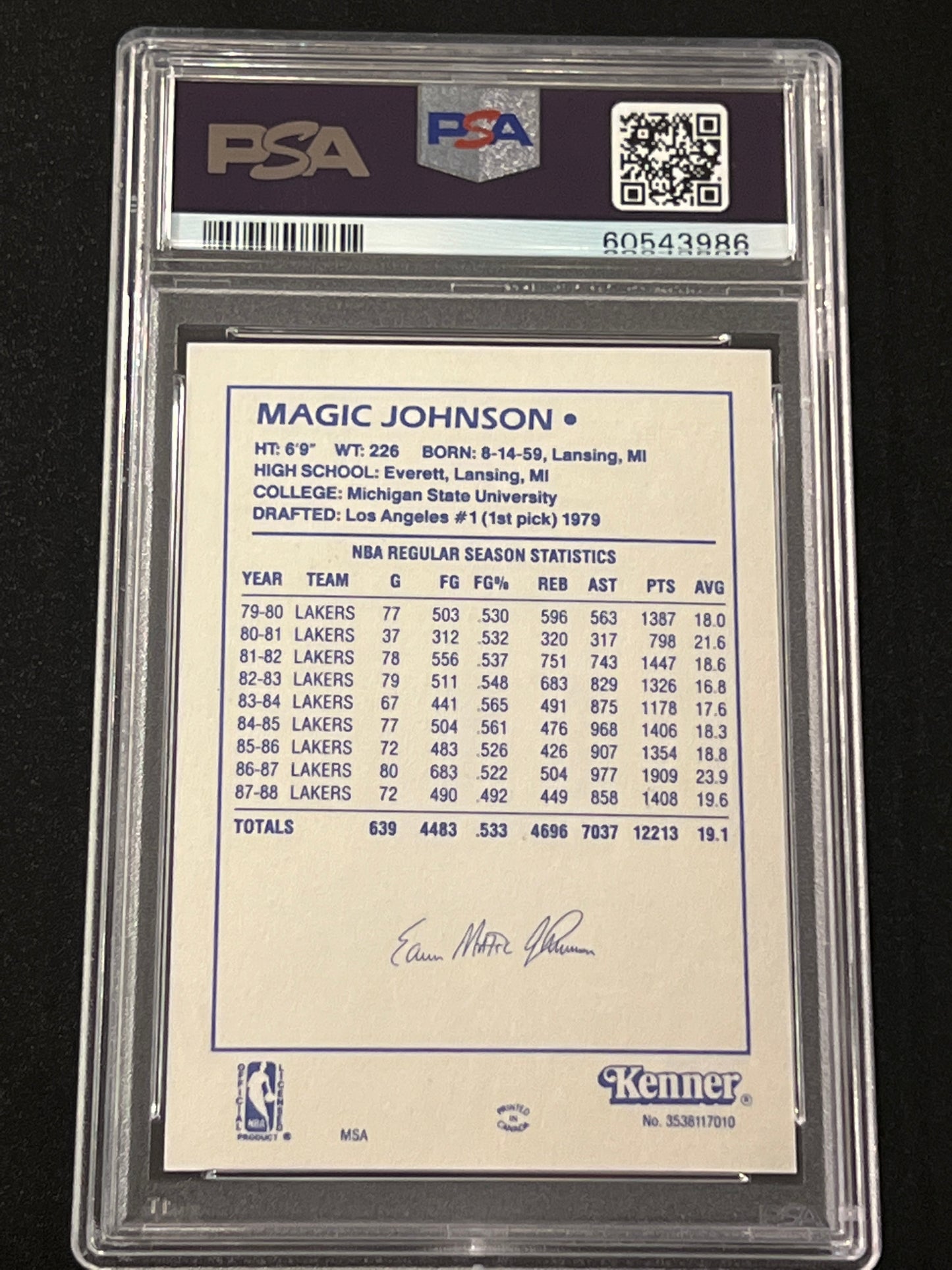 1988 Kenner MAGIC JOHNSON - PSA 7